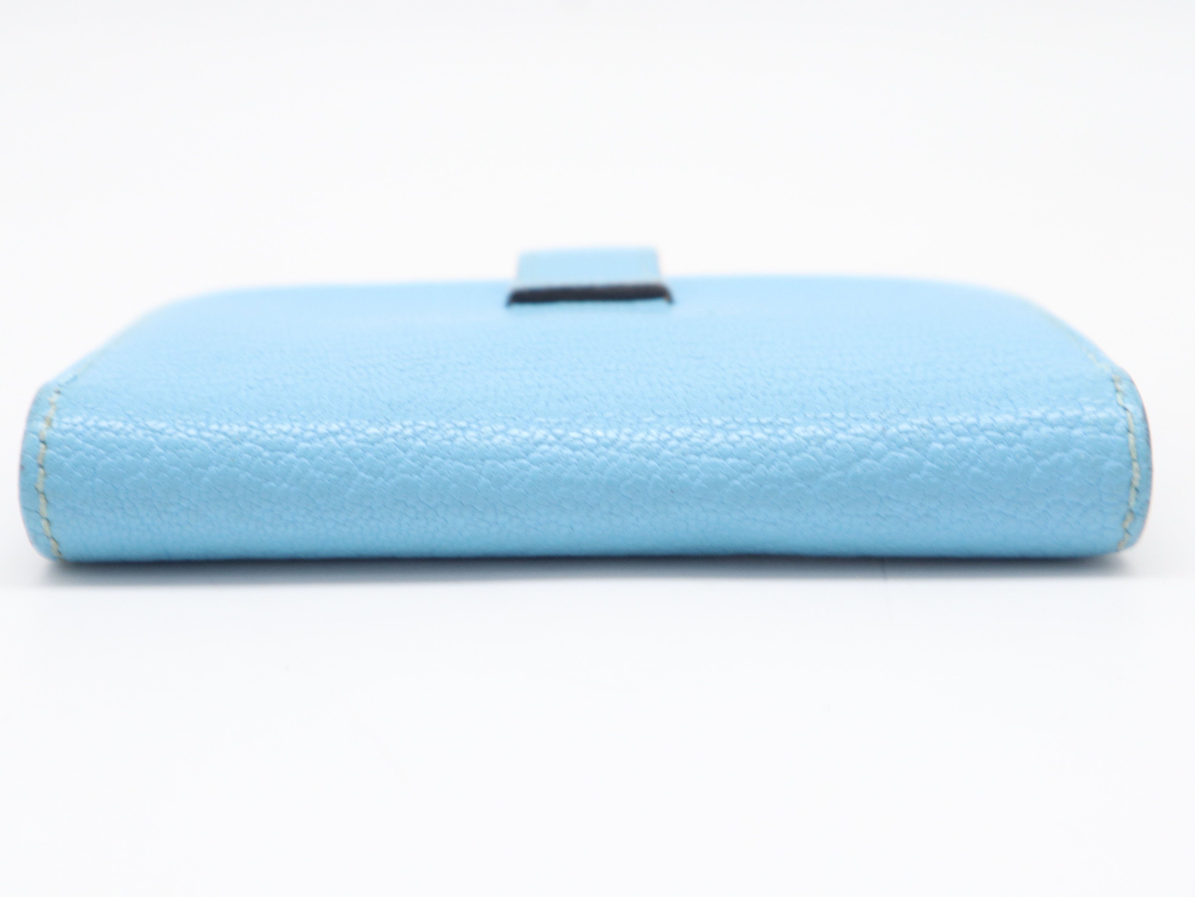 Bearn Mini Wallet, L stamp, Chevre leather, Blue — view 4
