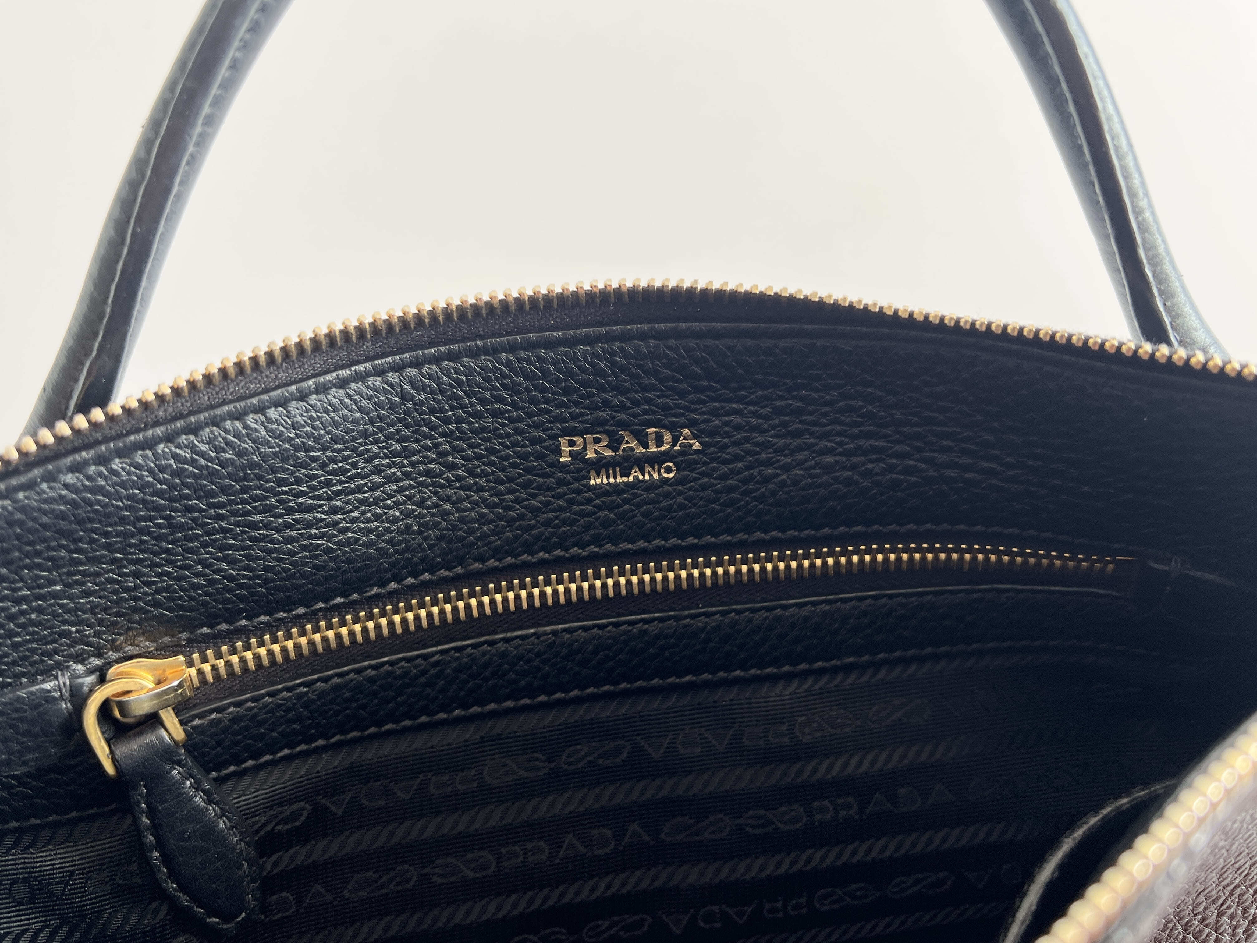 Triangle Logo Vitello Daino Leather Handbag — view 6