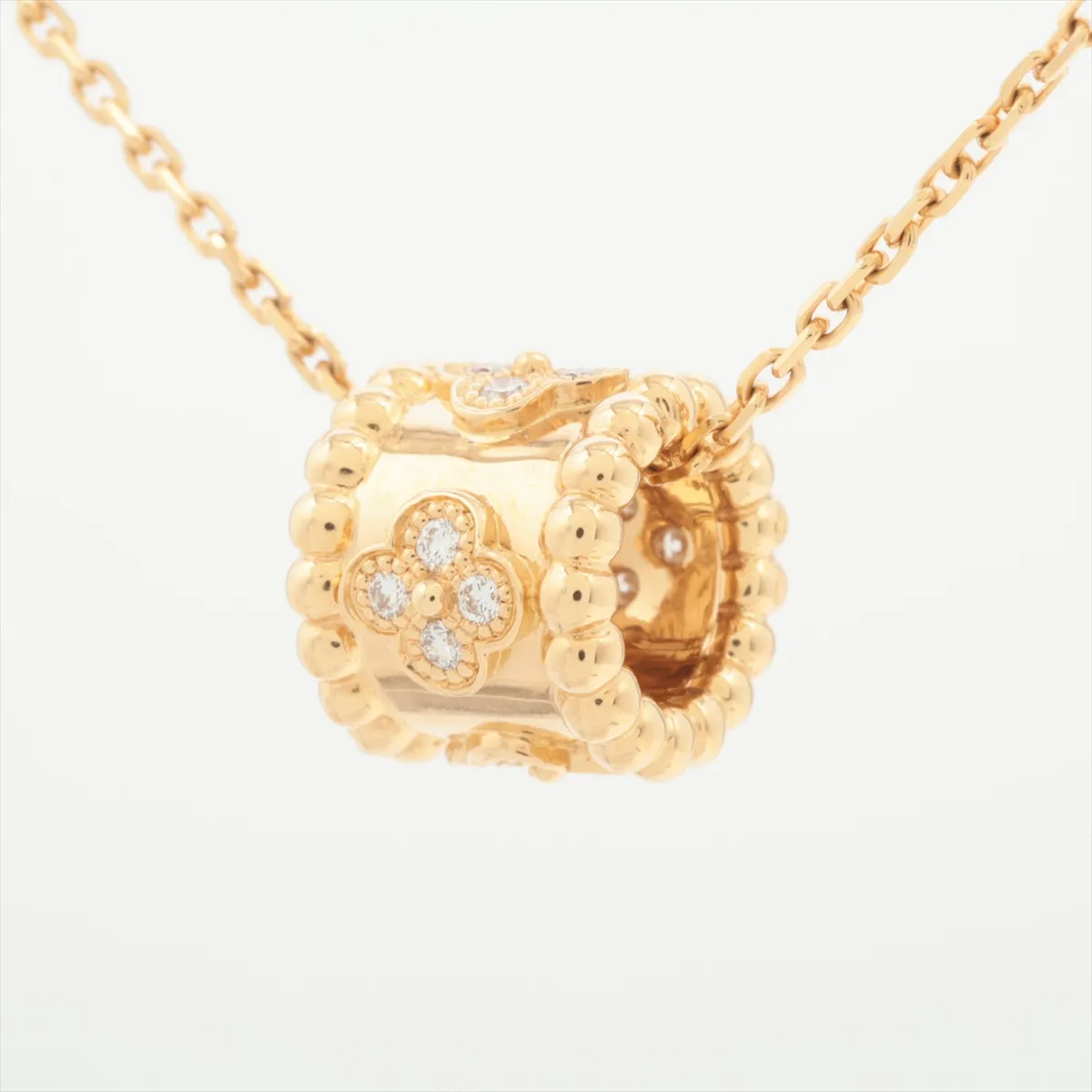 Perle Clover Diamond Necklace 750(YG) 7.1g JA294180 JA323532 Top inside hole Pull ring light 2 guarantees available — view 2