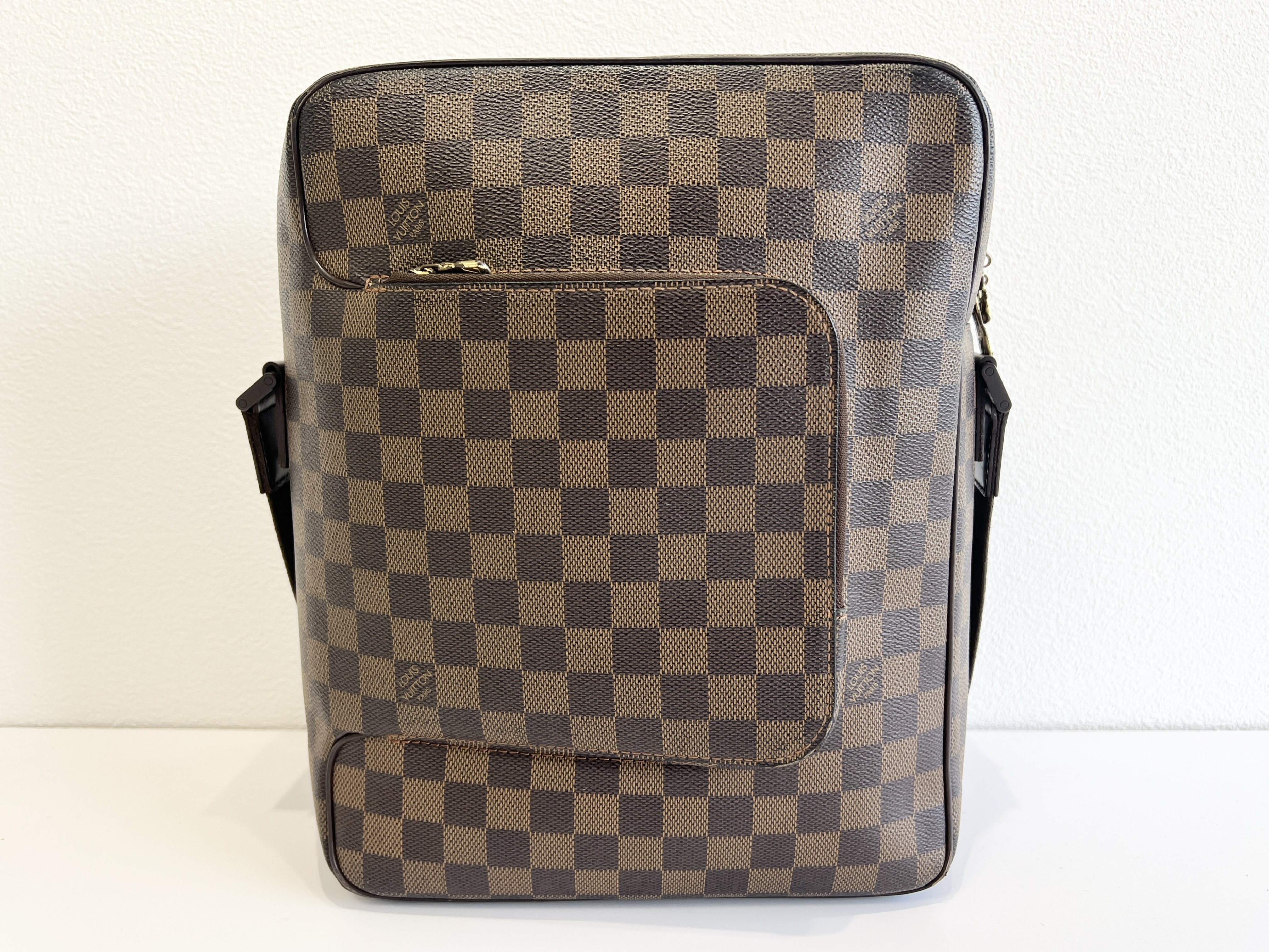 Damier Olaf MM Leather One Shoulder Bag — view 2