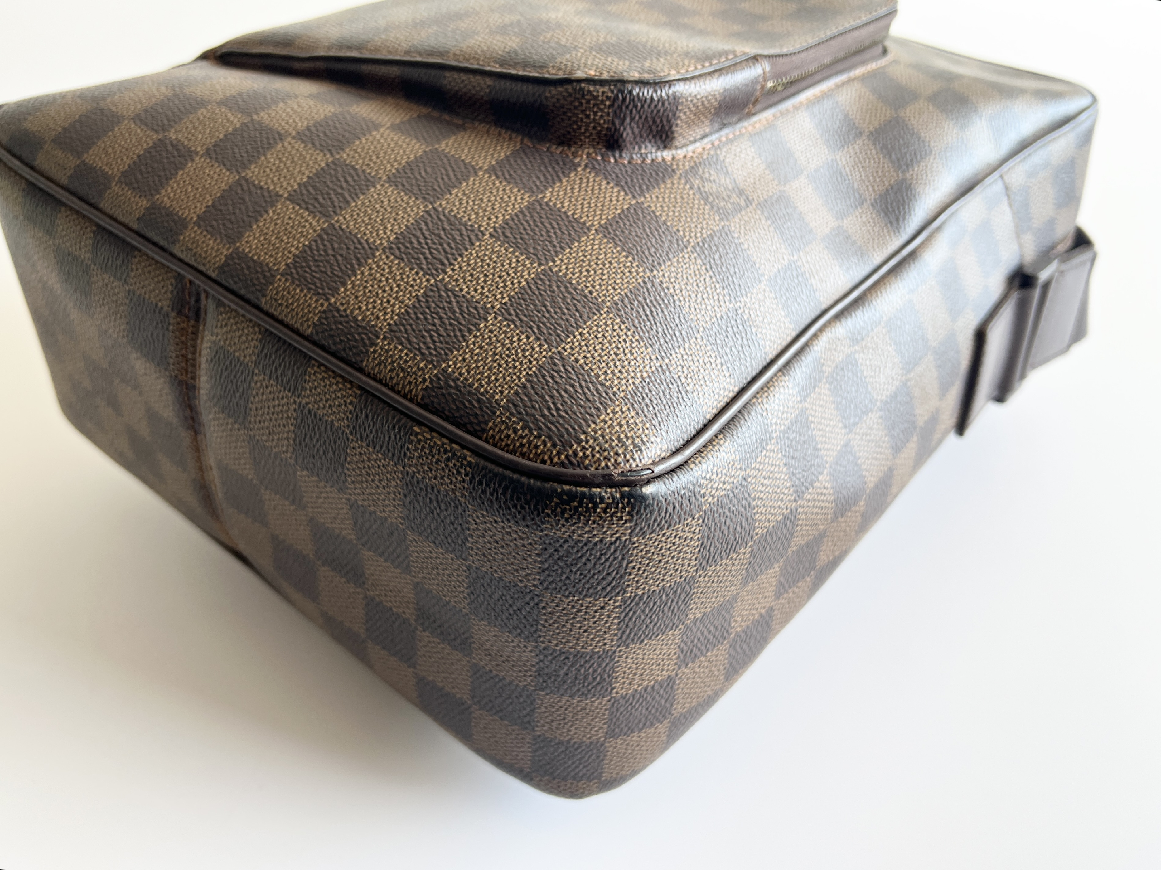 Damier Olaf MM Leather One Shoulder Bag — view 12
