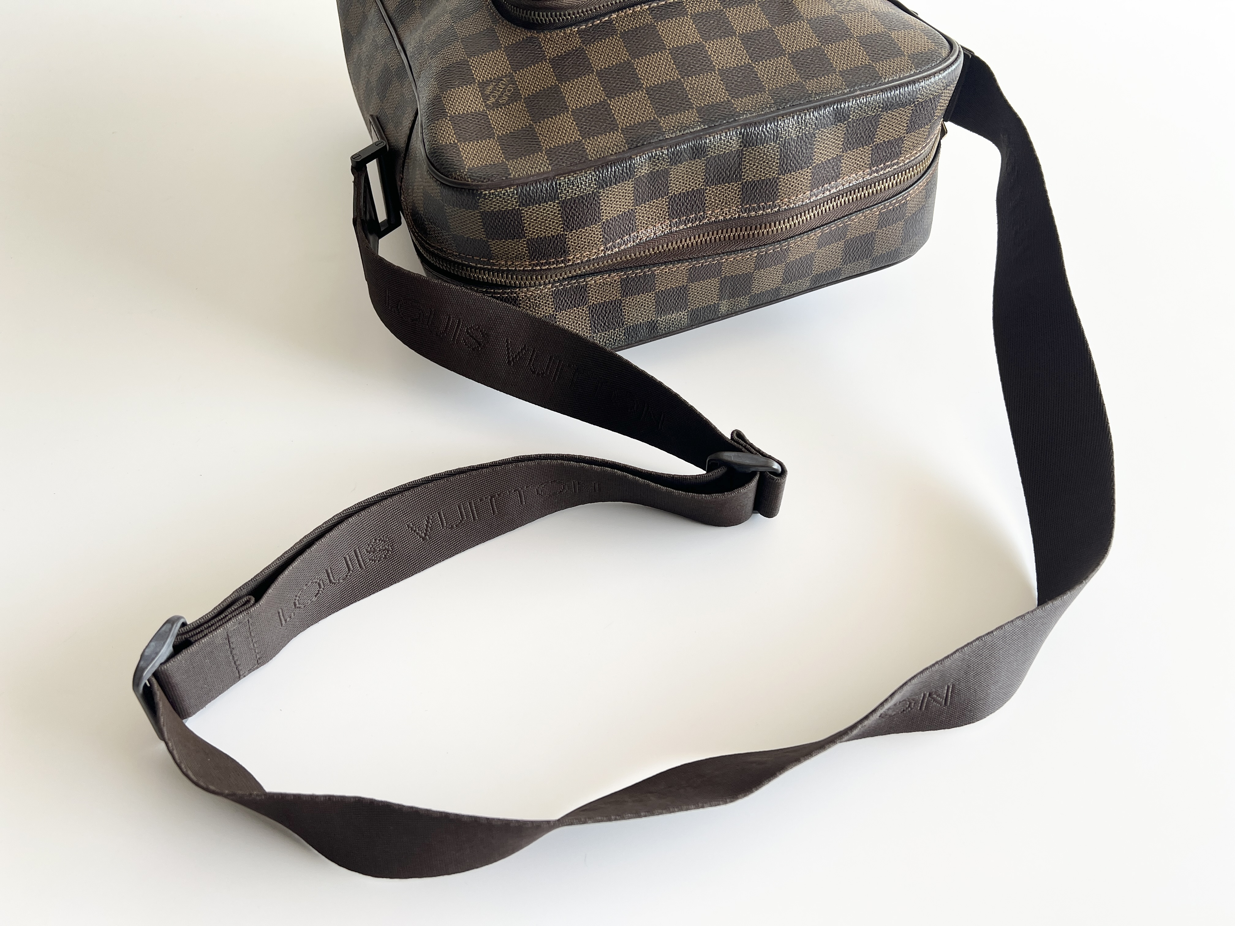 Damier Olaf MM Leather One Shoulder Bag — view 3