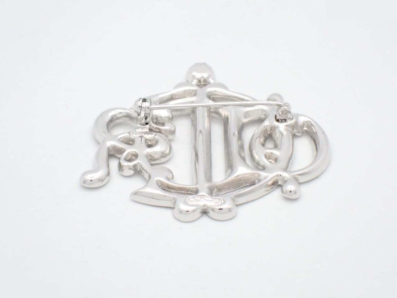 CD logo rhinestone brooch with case — view 2