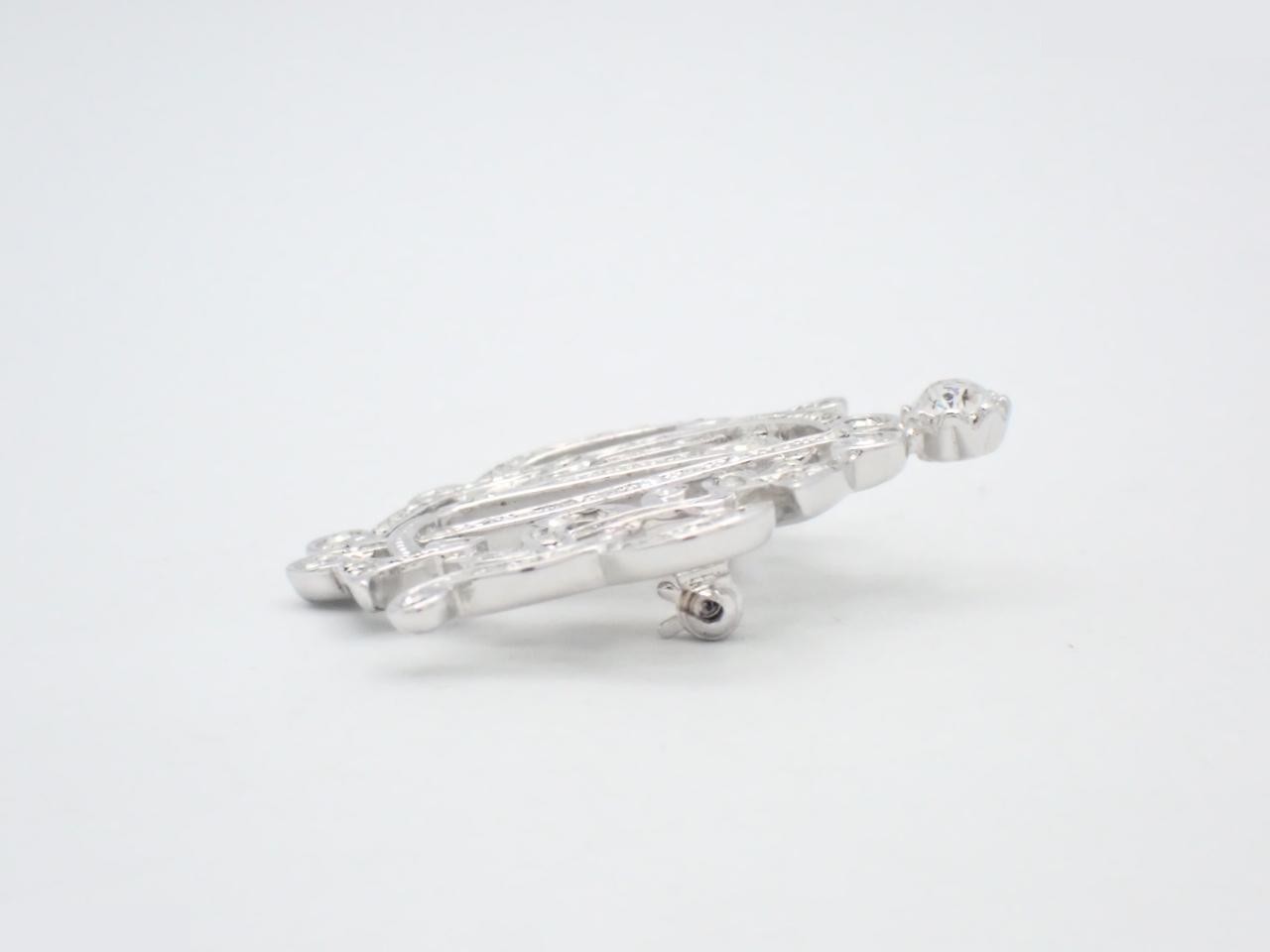 CD logo rhinestone brooch with case — view 3