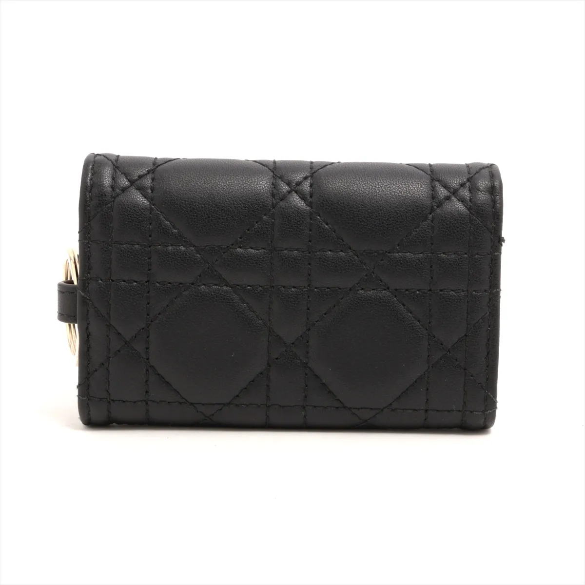 My Dior Aster Key Case Cannage Leather Key Case Black — view 2
