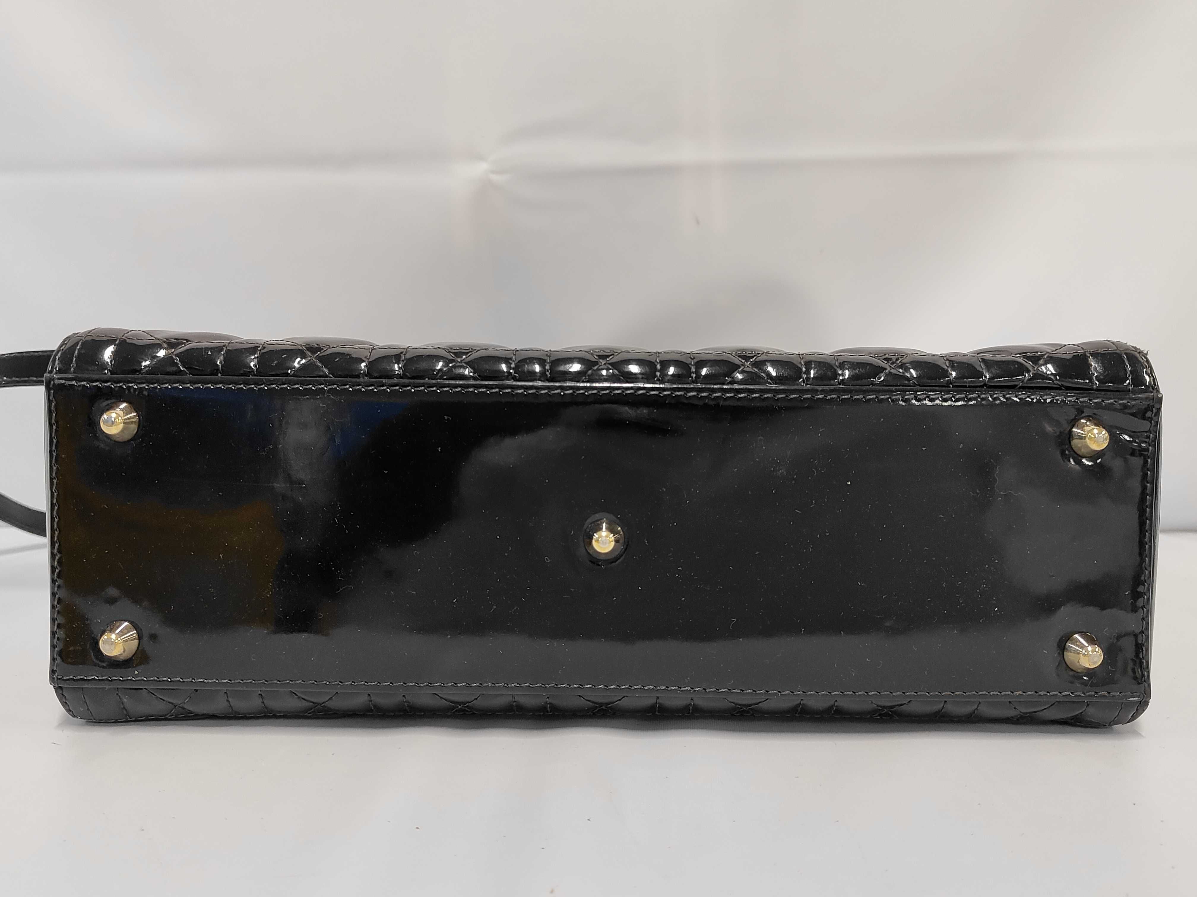 Lady Dior Large Enamel Black 2-Way Handbag — view 4