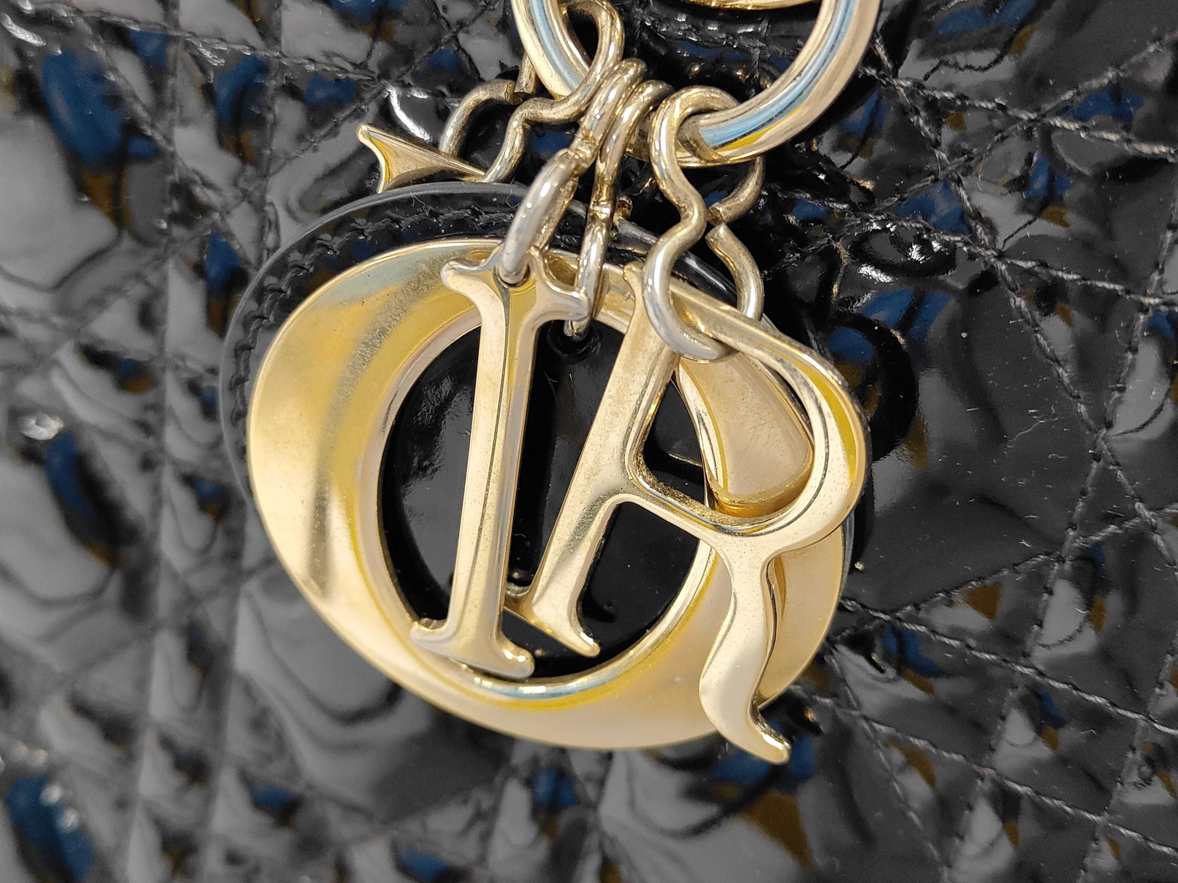 Lady Dior Large Enamel Black 2-Way Handbag — view 10