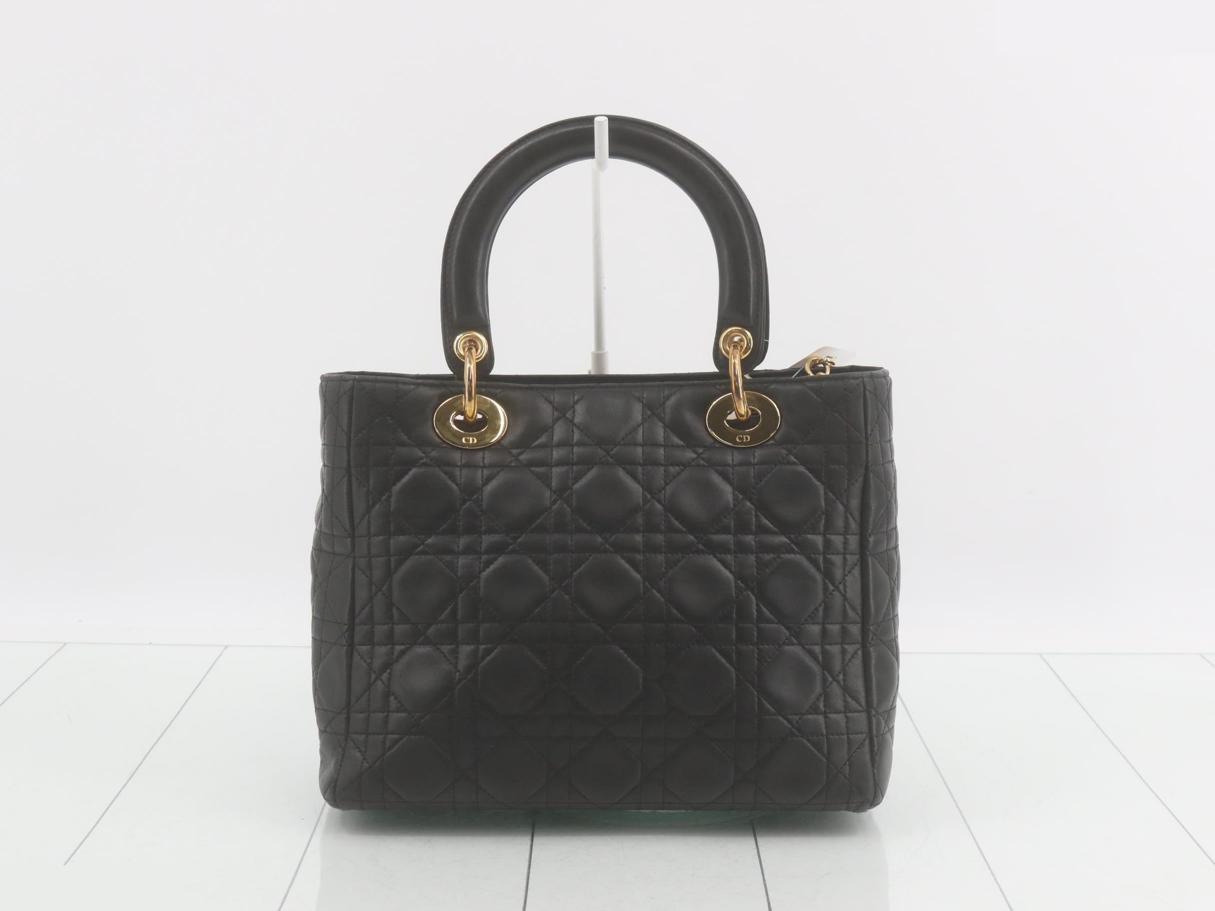 Lady Dior Cannage handbag, black — view 2