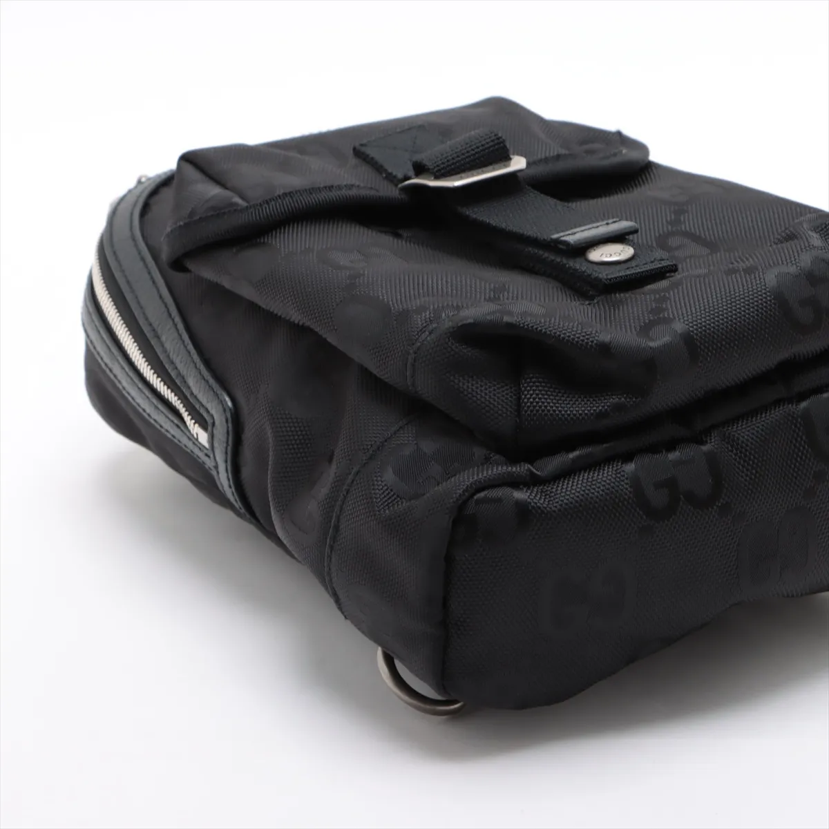 Off the Grid Nylon x Leather Body Bag, Black 658631 — view 4