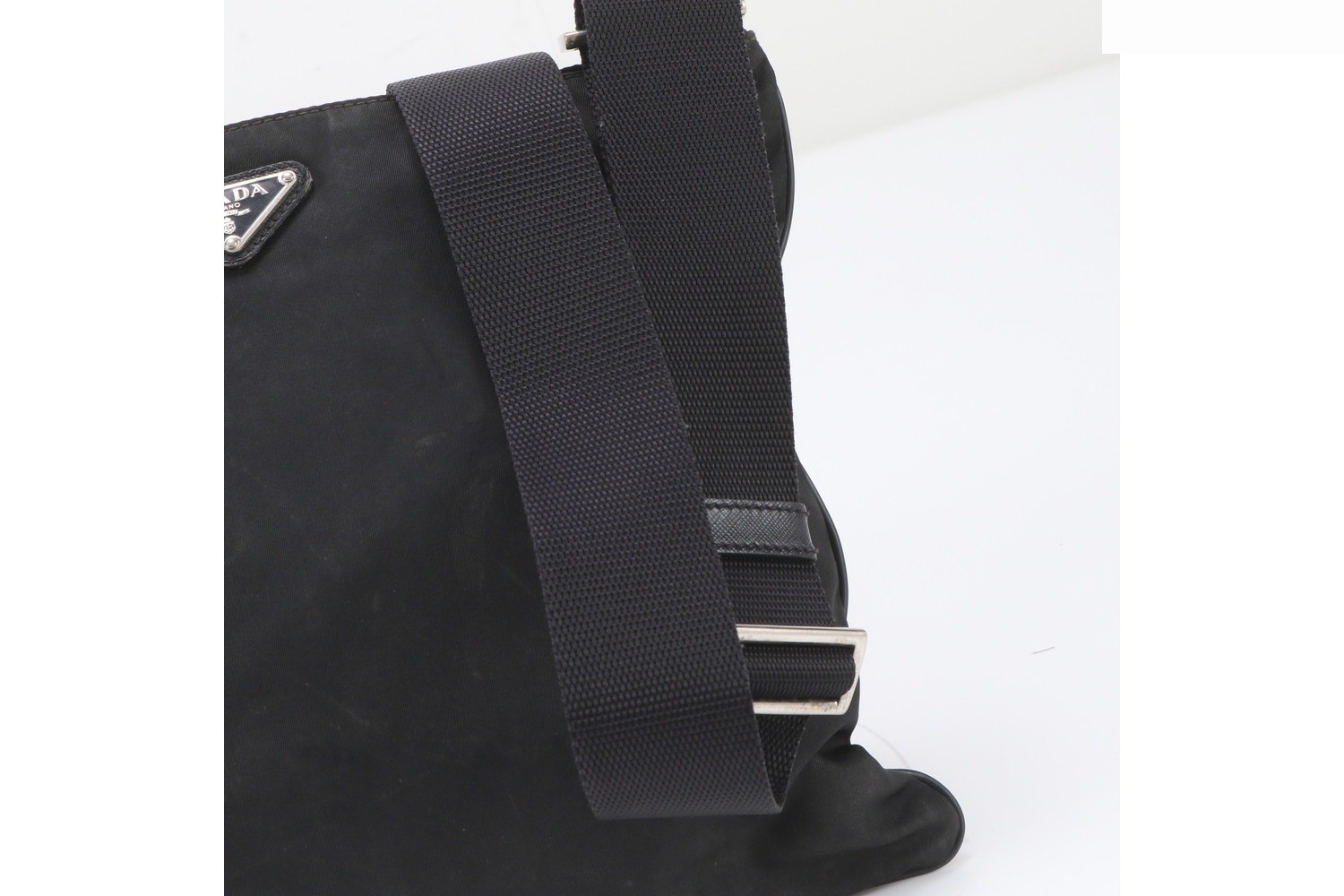 Tessuto Nylon Triangle Logo Shoulder Bag — view 2