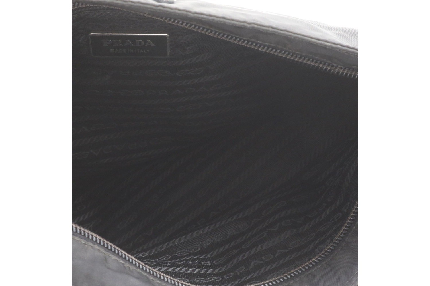 Tessuto Nylon Triangle Logo Shoulder Bag — view 7