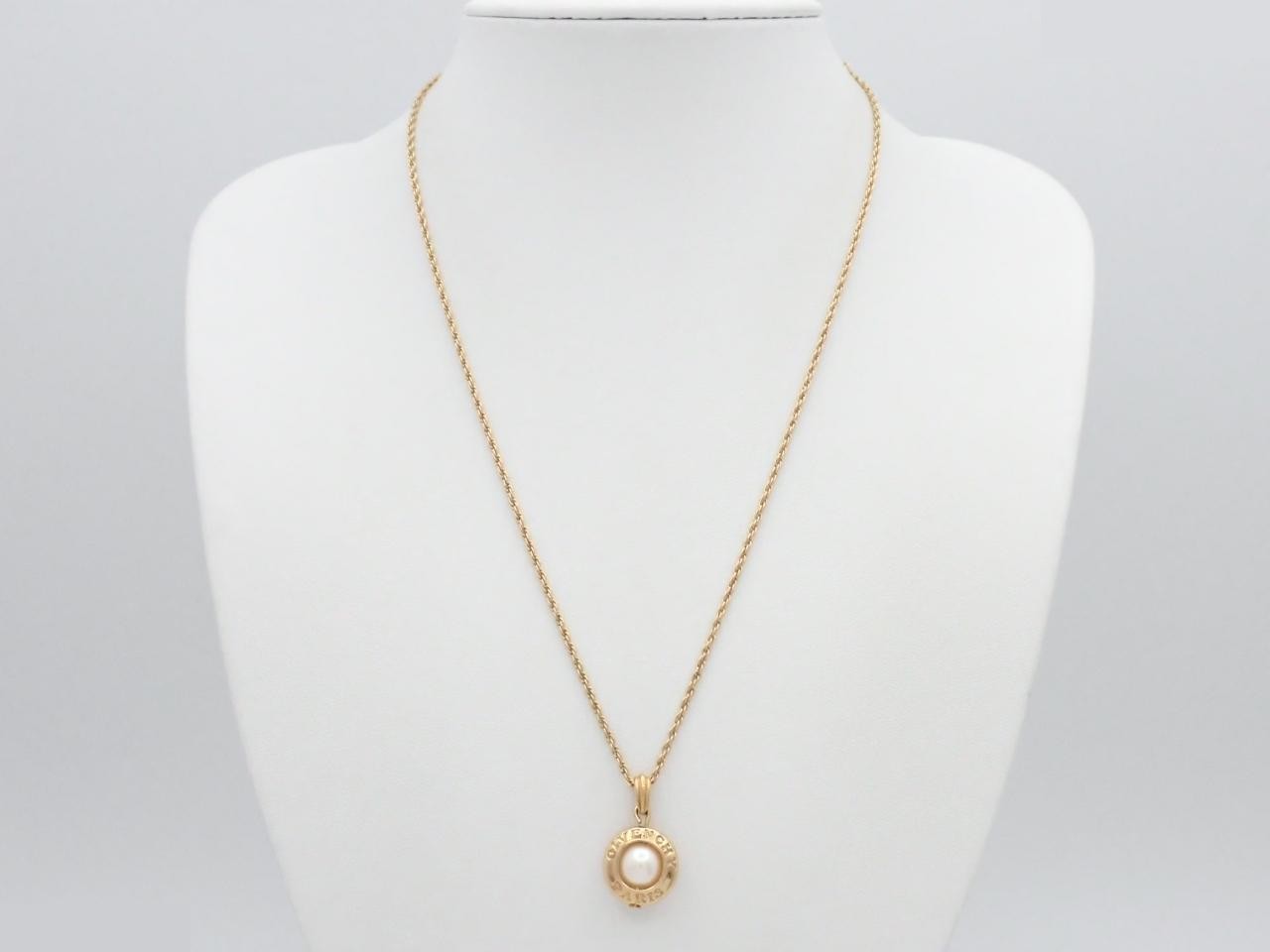 Other lines: Precious metal necklace, pearl, gold chain, approximately 48cm — view 3