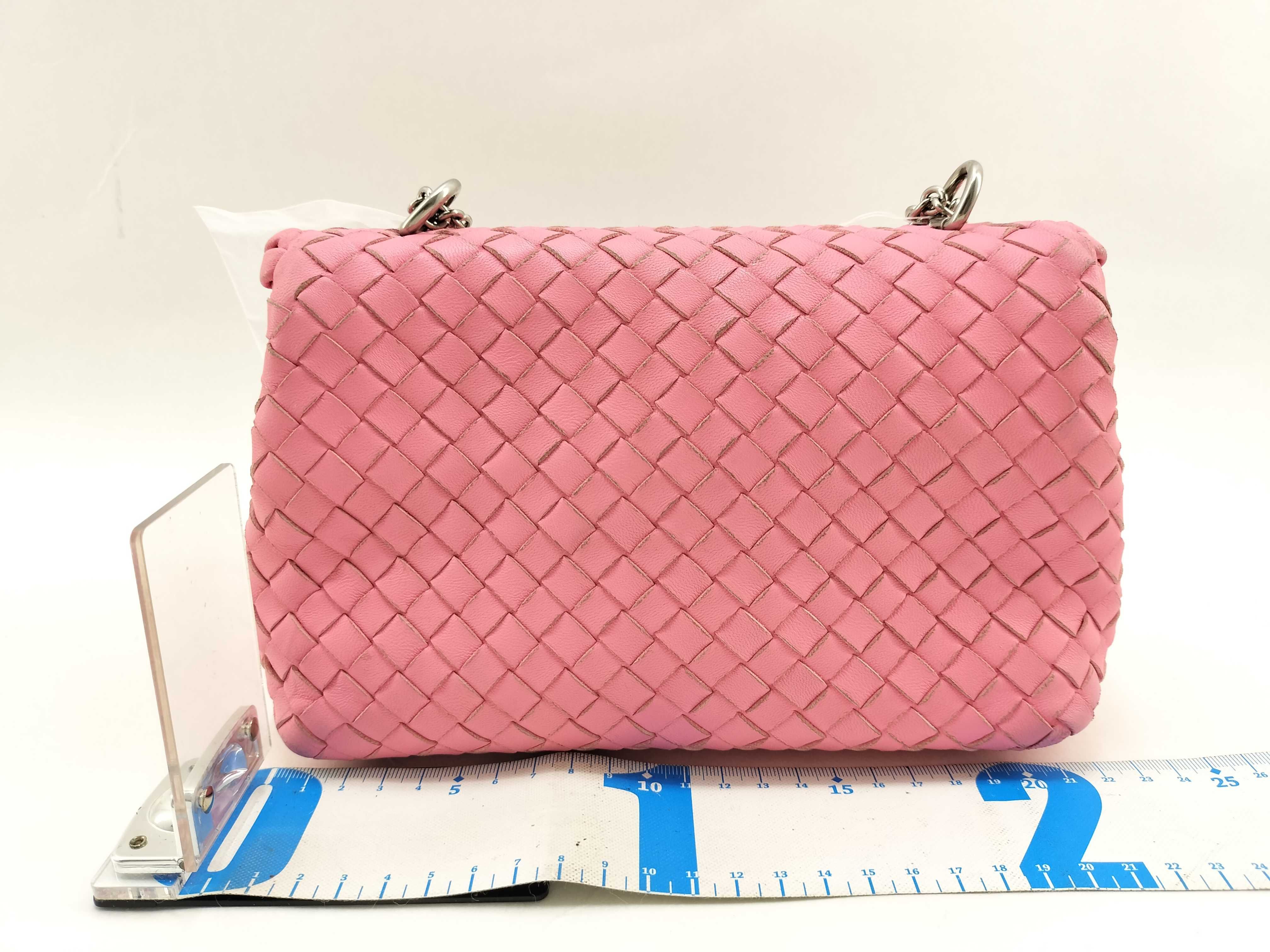 Intrecciato Pink Shoulder Bag with Mirror — view 2