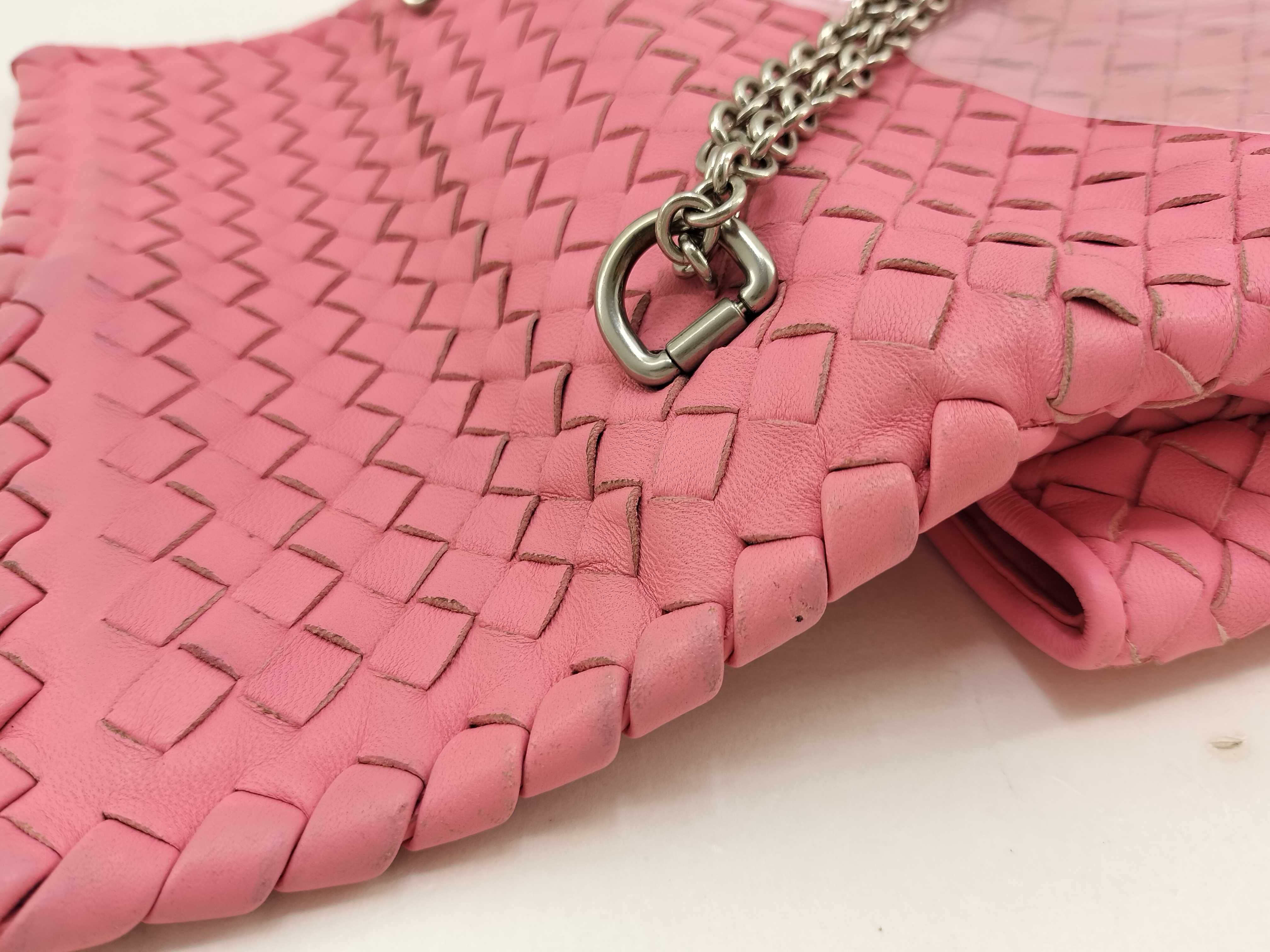 Intrecciato Pink Shoulder Bag with Mirror — view 15