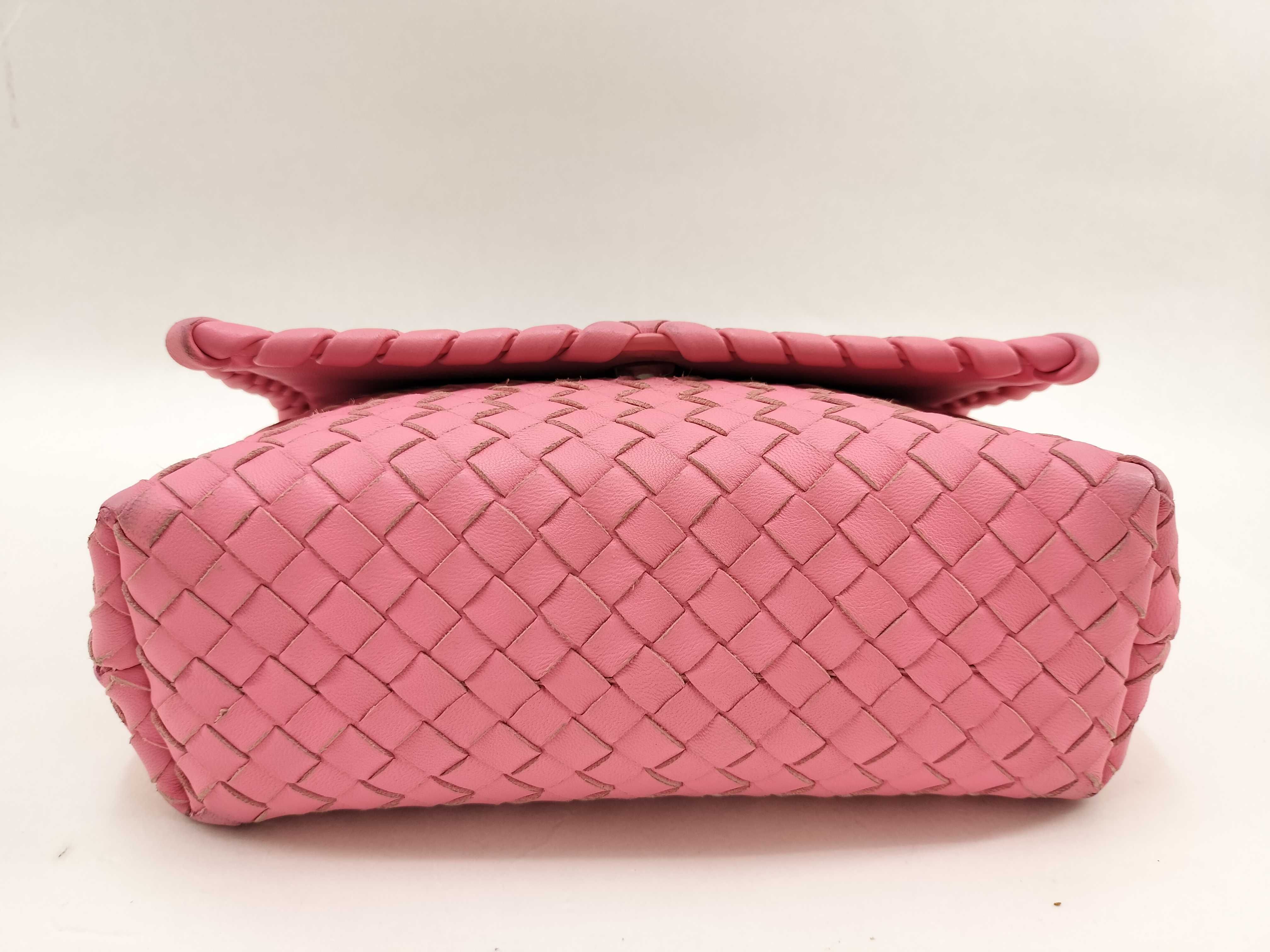 Intrecciato Pink Shoulder Bag with Mirror — view 3
