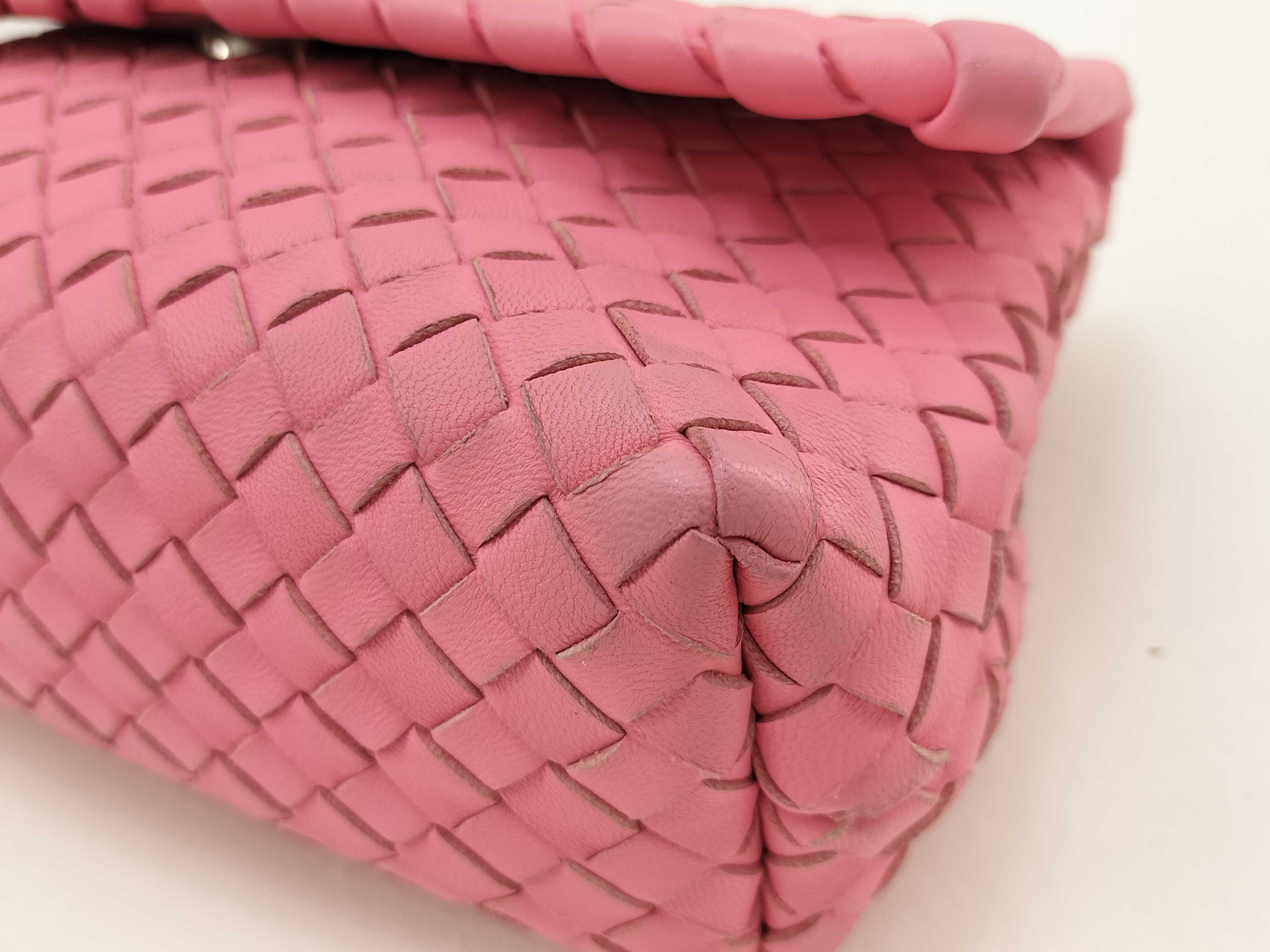 Intrecciato Pink Shoulder Bag with Mirror — view 4