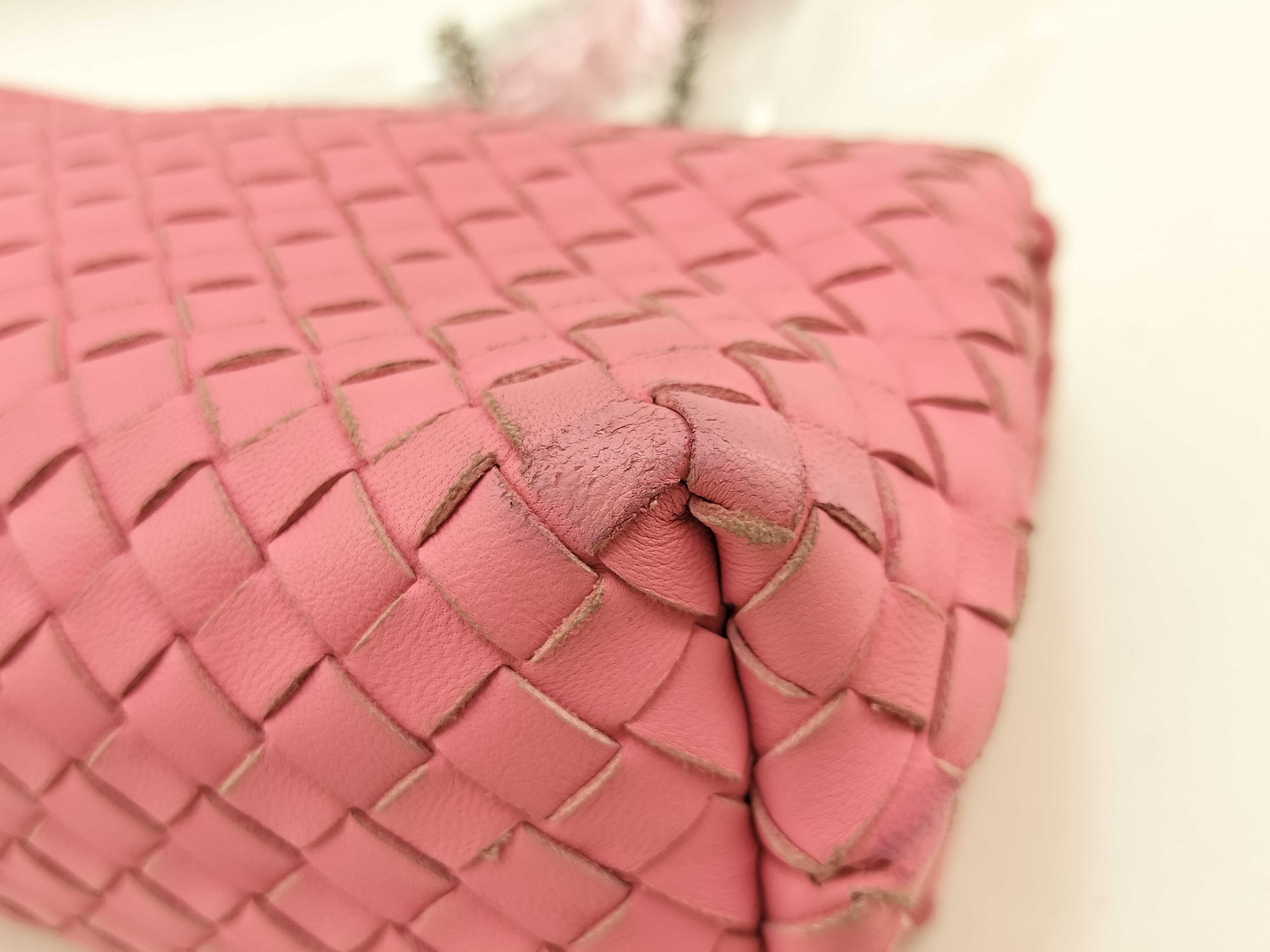 Intrecciato Pink Shoulder Bag with Mirror — view 5