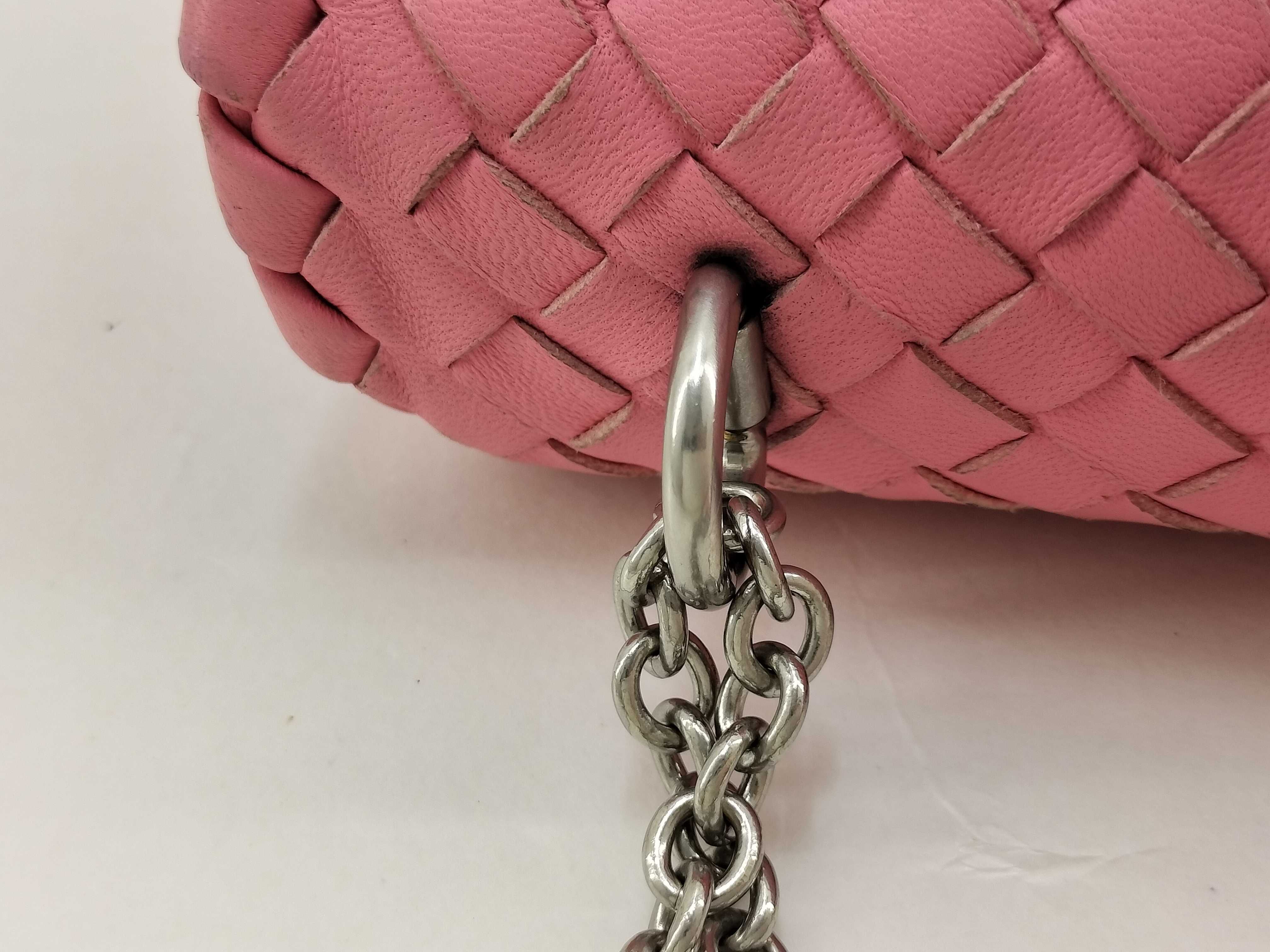 Intrecciato Pink Shoulder Bag with Mirror — view 8