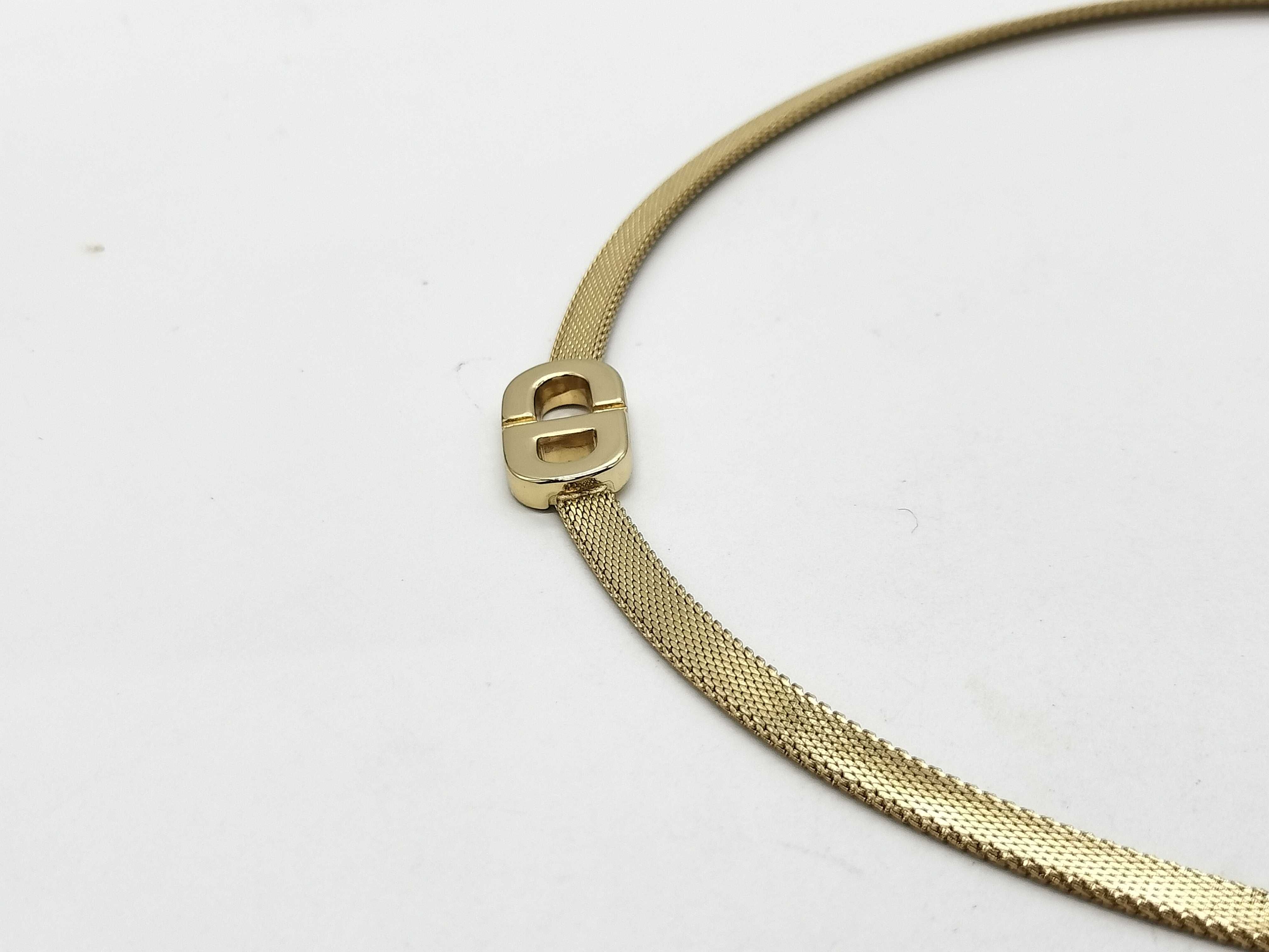 CD logo choker necklace, gold color necklace — view 4