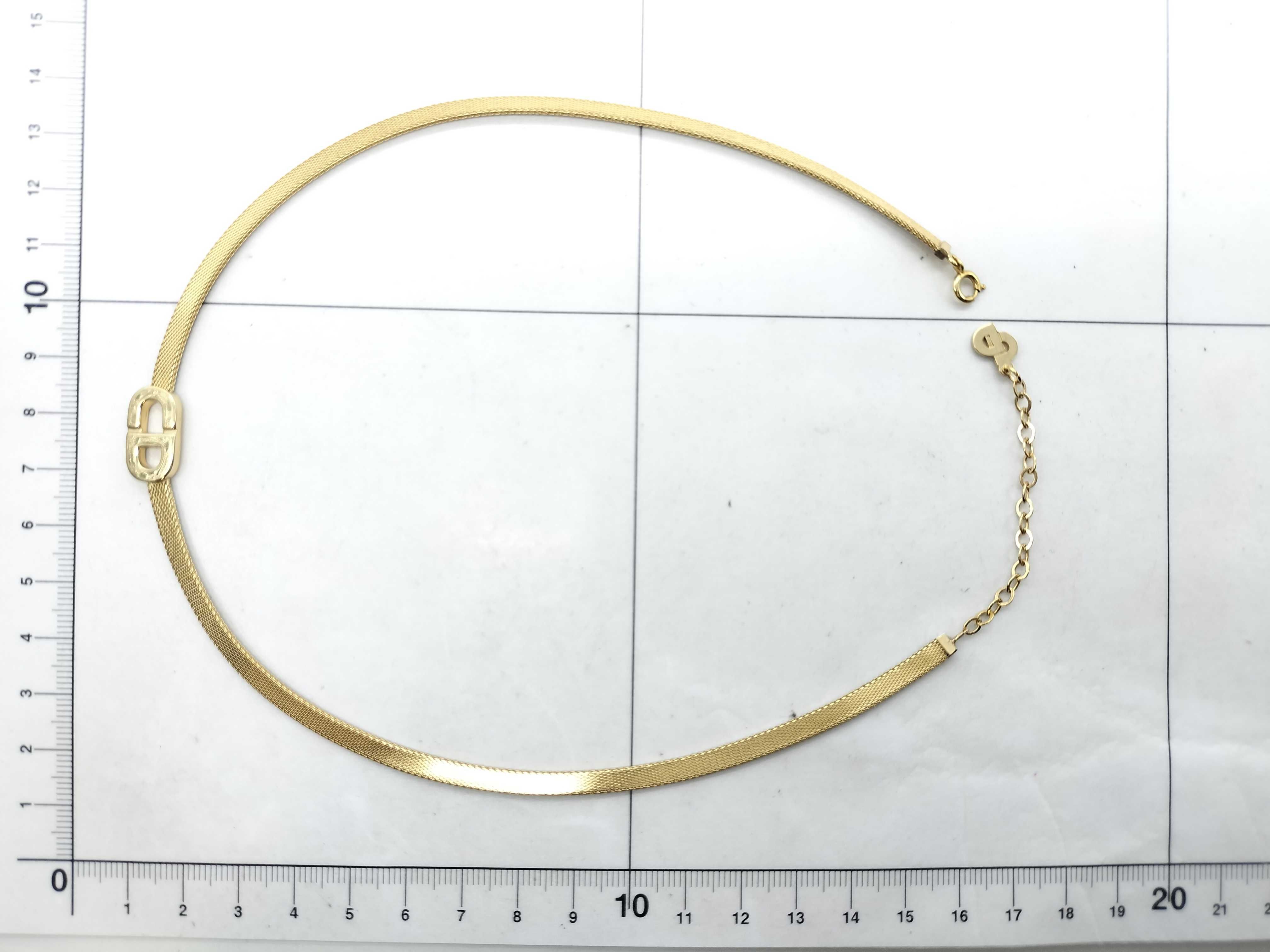 CD logo choker necklace, gold color necklace — view 7