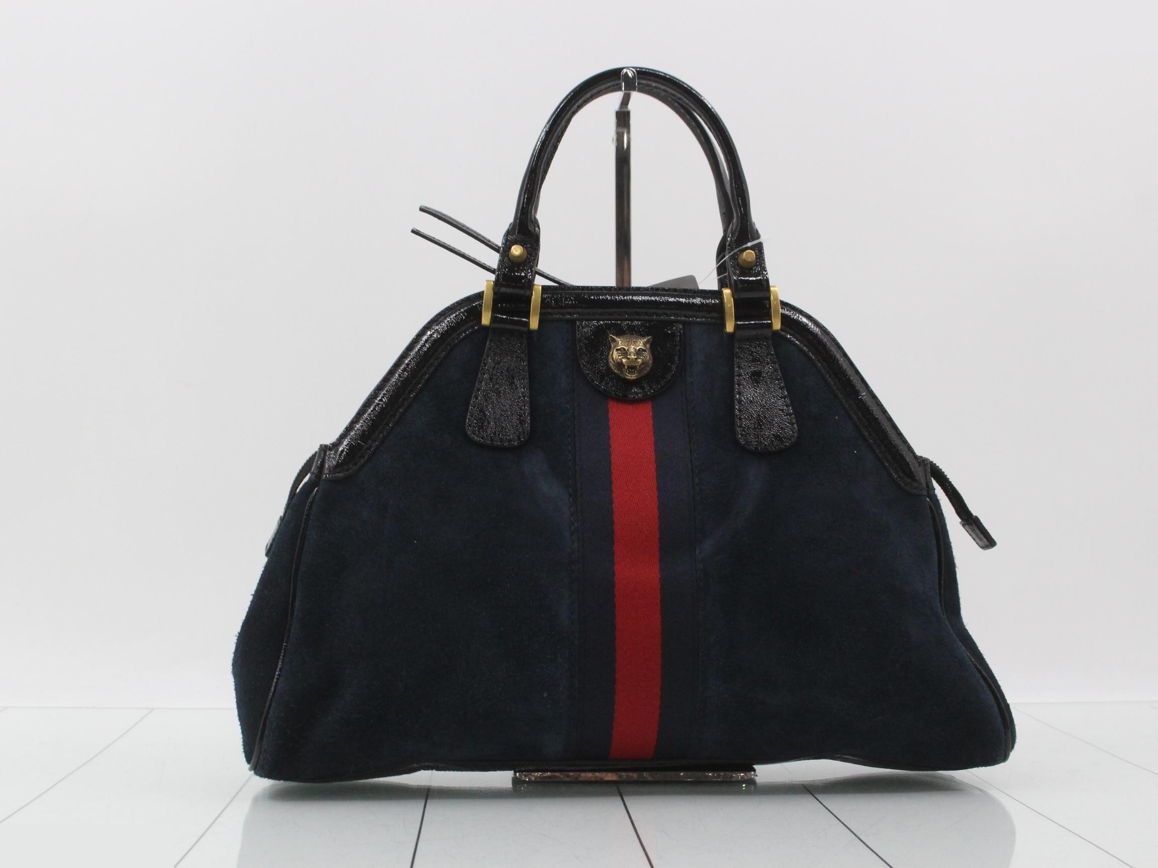 Liber Suede/Enamel Tiger Head 2-Way Handbag — view 2