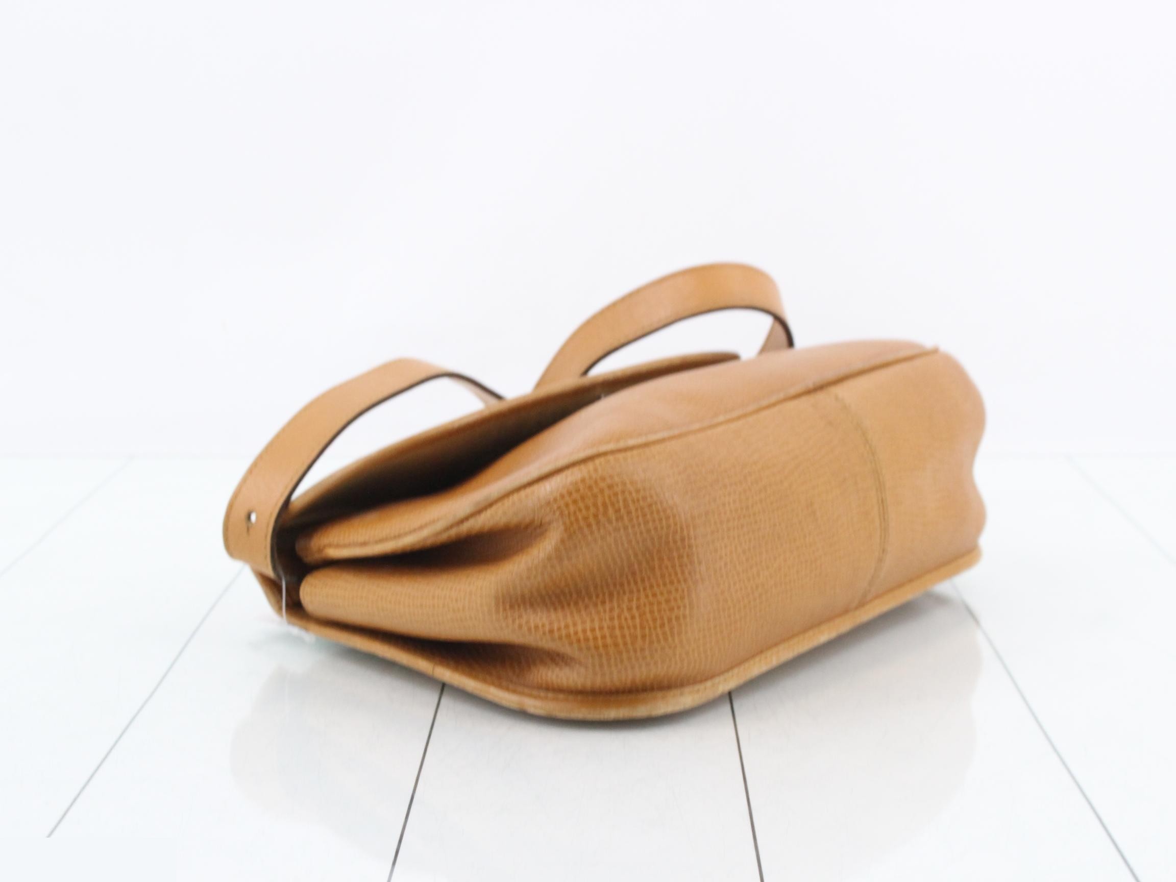shoulder bag, brown leather, oval hardware. — view 5
