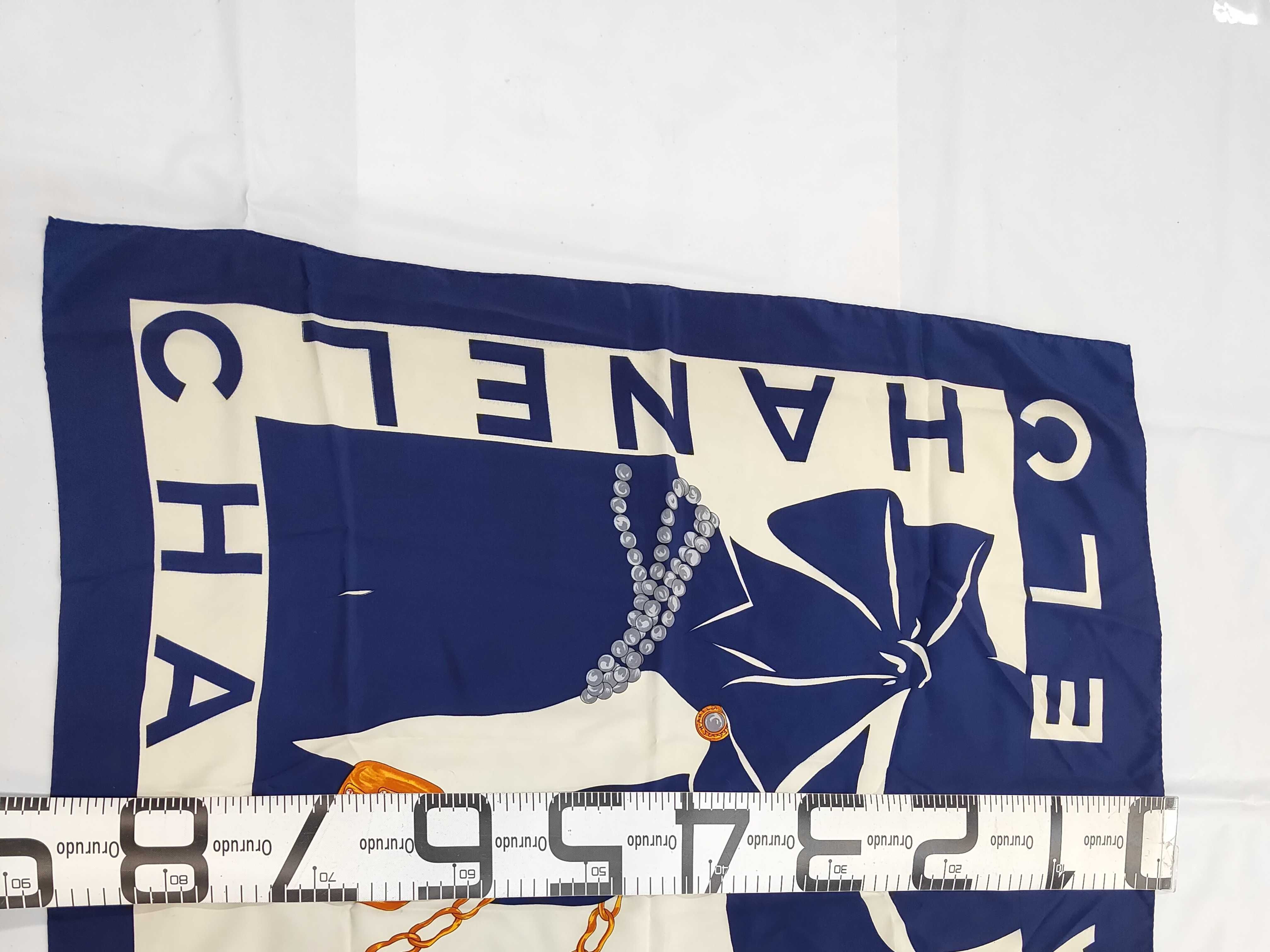 Mademoiselle Silk Scarf, Blue/White, Size 90cm x 2, Other Accessories — view 2
