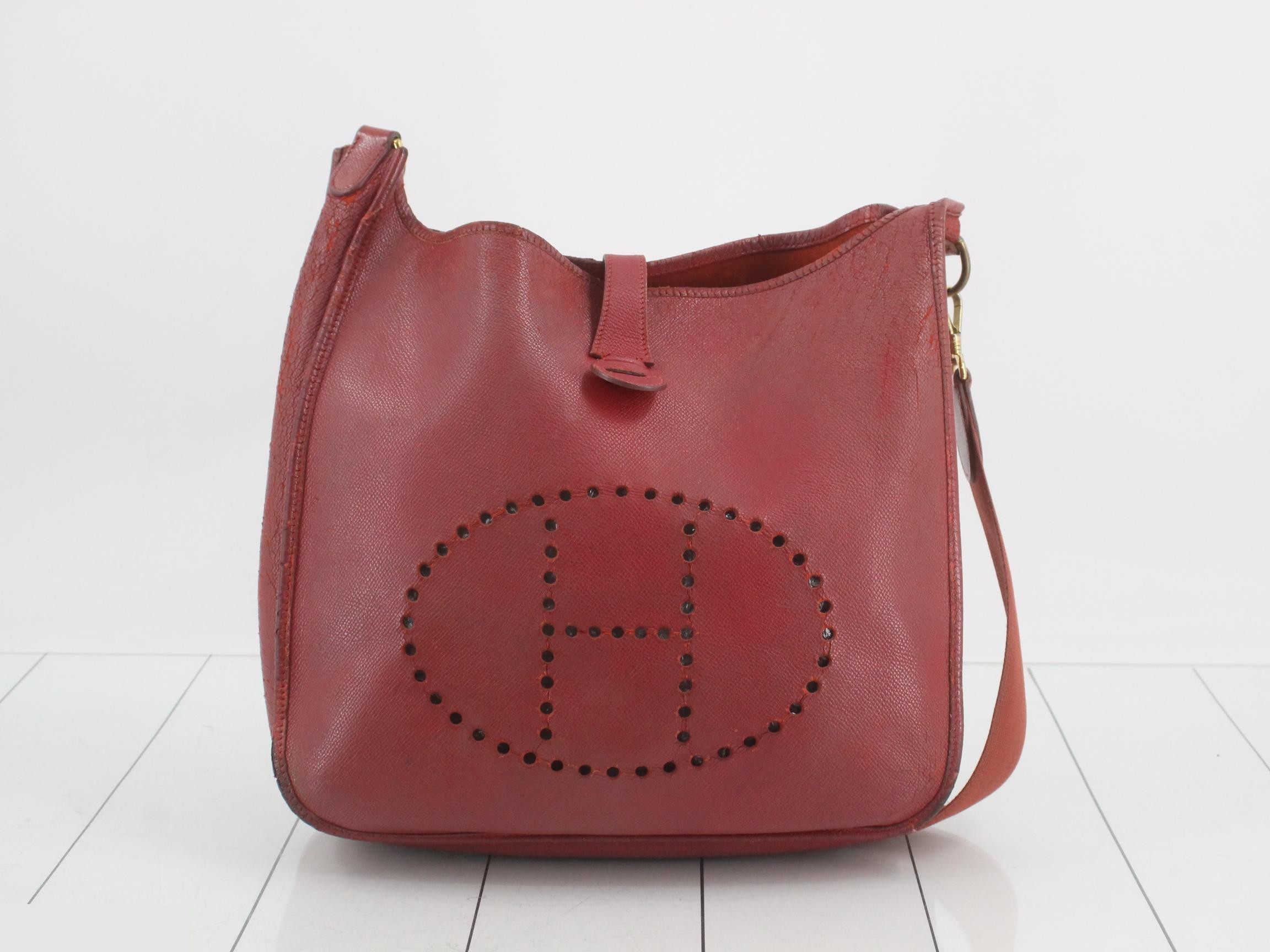 Evelyn Red, F stamp, gold hardware