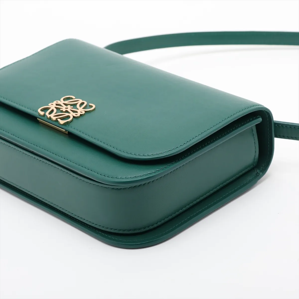 Goya Leather Shoulder Bag, Green — view 3