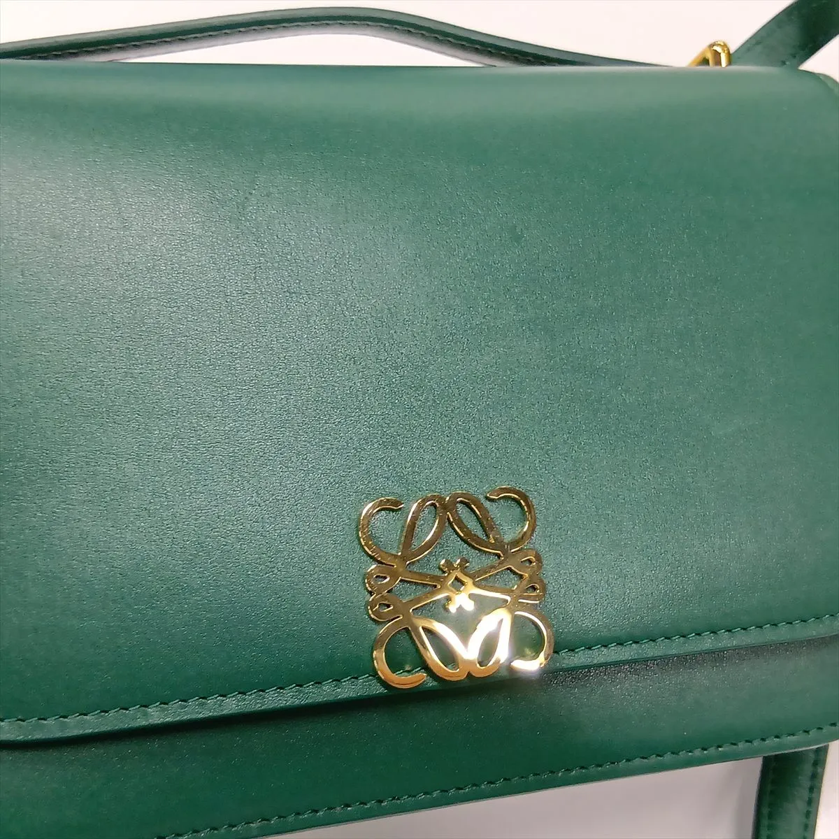 Goya Leather Shoulder Bag, Green — view 10
