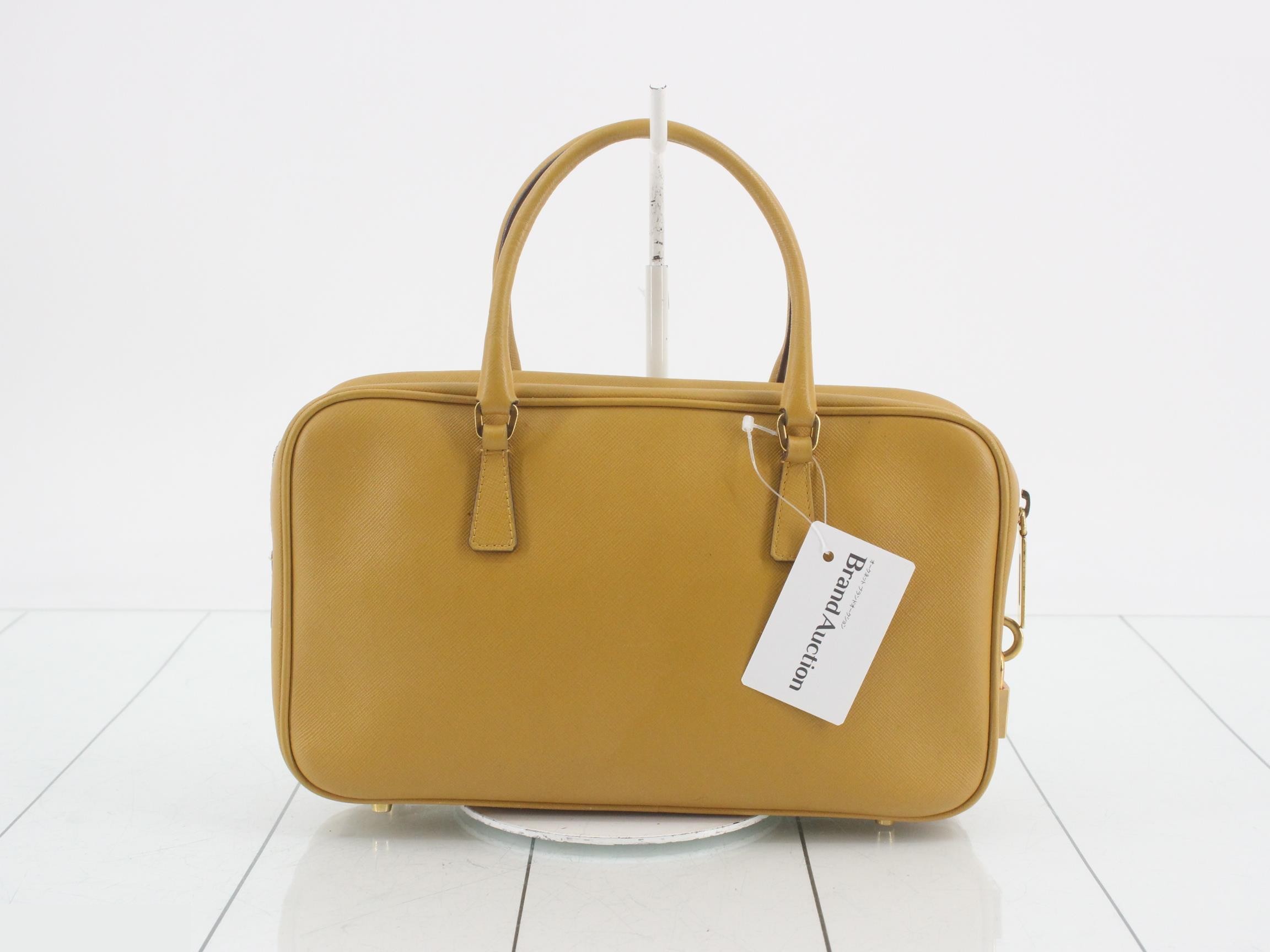 Embossed Mini Boston Bag - Mustard — view 2