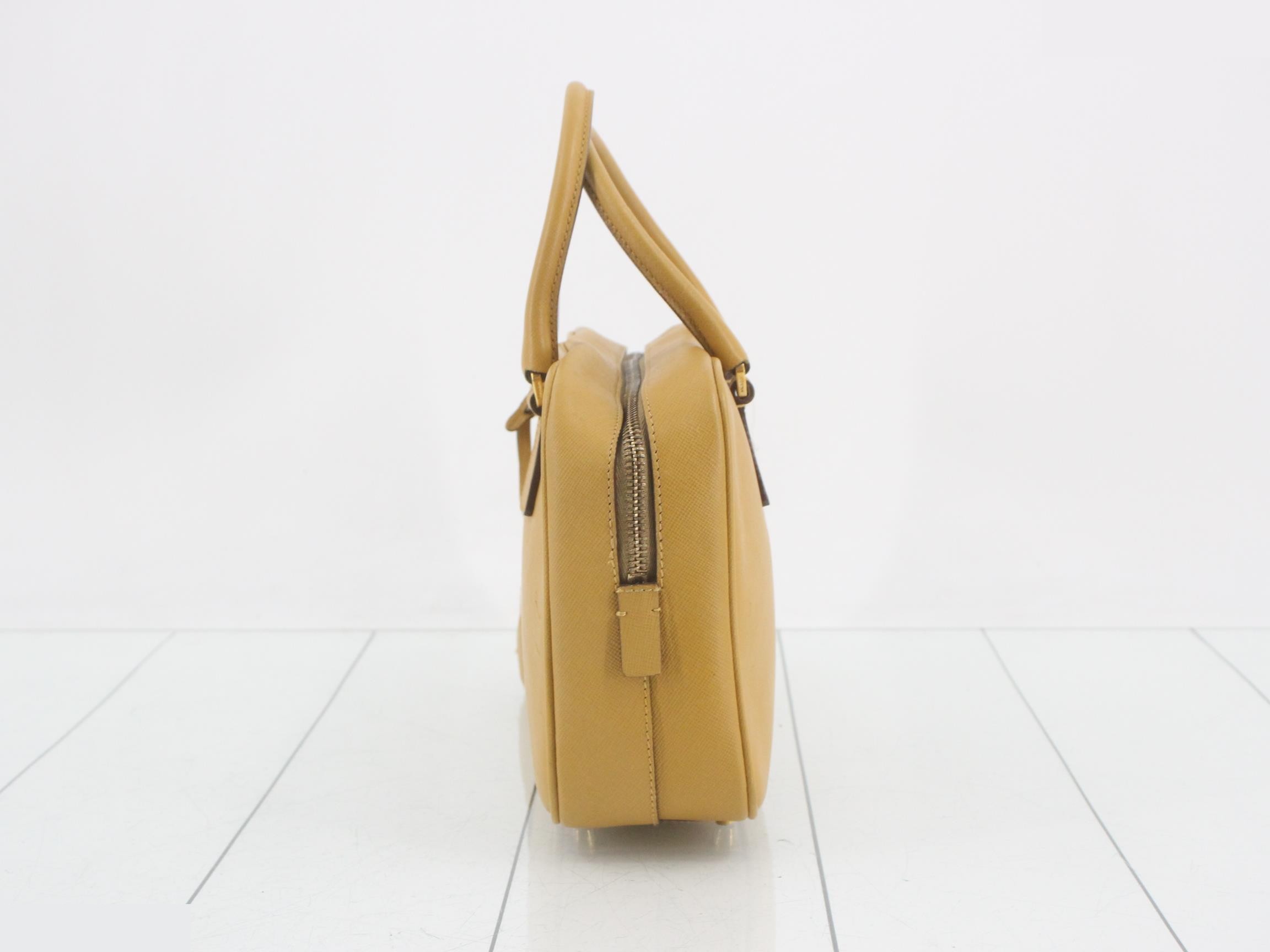 Embossed Mini Boston Bag - Mustard — view 3