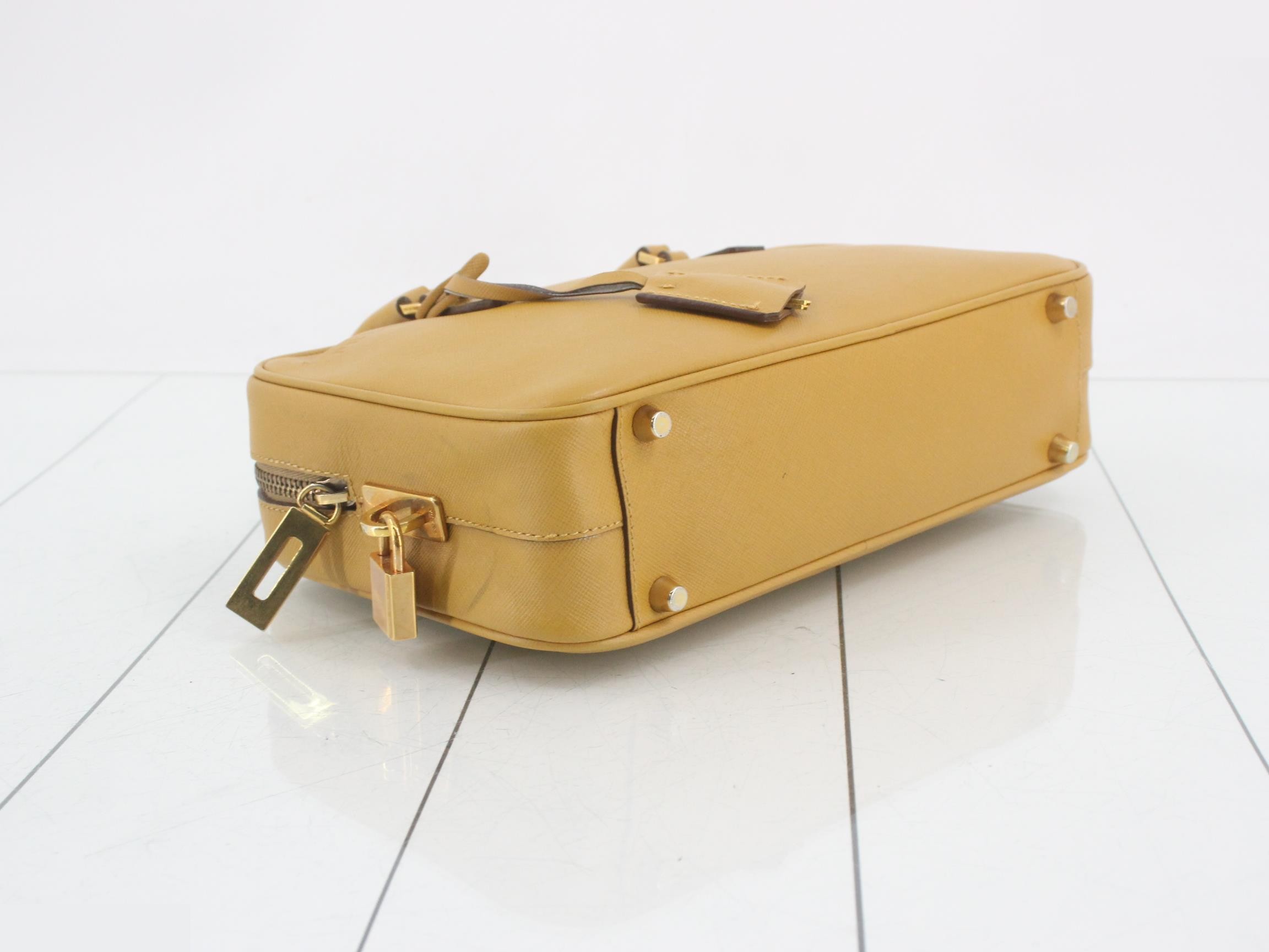 Embossed Mini Boston Bag - Mustard — view 5