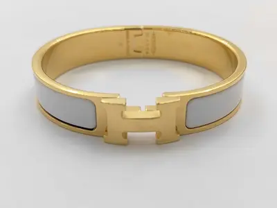 White GP Hardware Click H Bracelet/Bangle