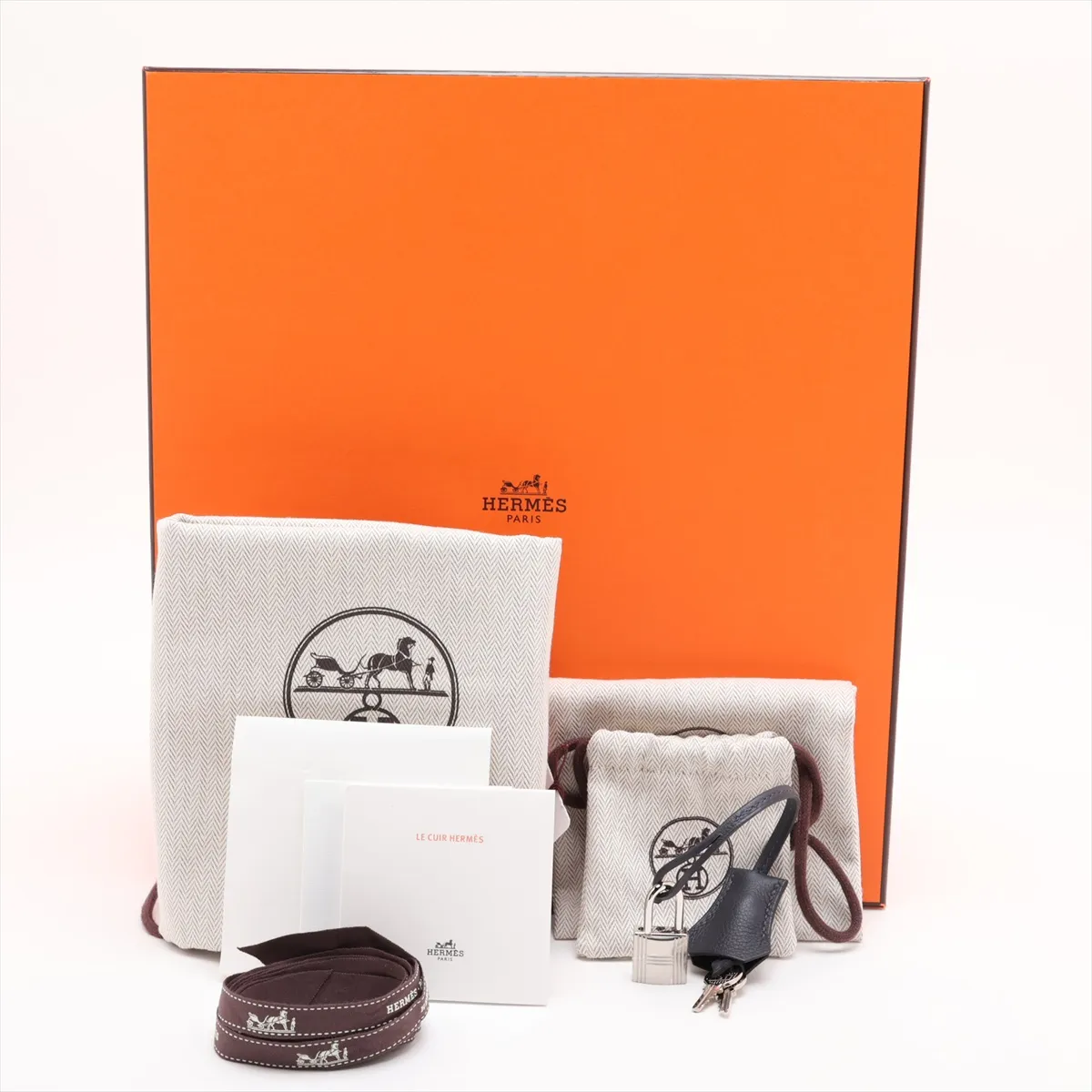 [Individually packaged] Hermes Kelly 28 Retourne Verso Evercolor Blue Indigo x Navy Silver Hardware K: 2025 — view 13