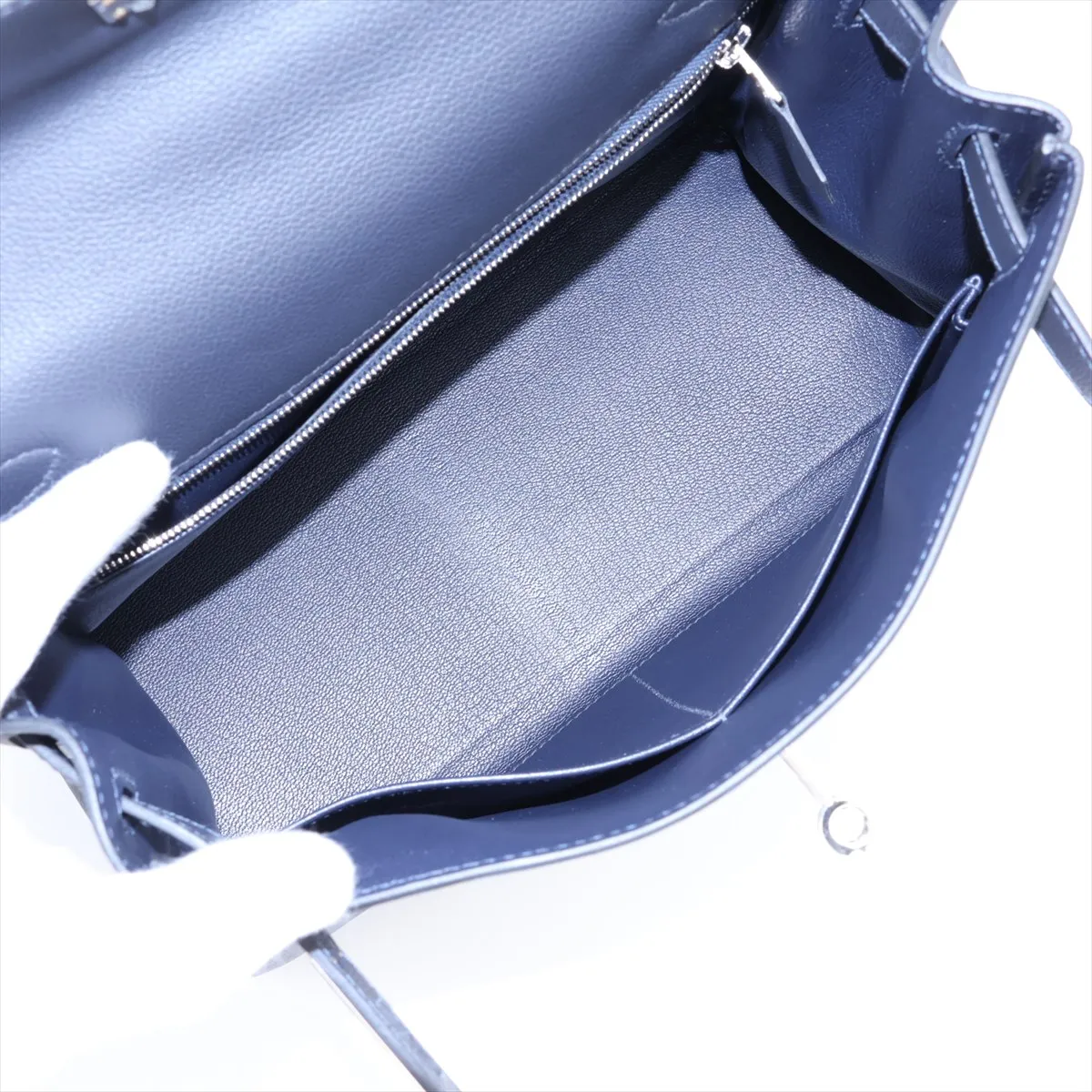 [Individually packaged] Hermes Kelly 28 Retourne Verso Evercolor Blue Indigo x Navy Silver Hardware K: 2025 — view 8