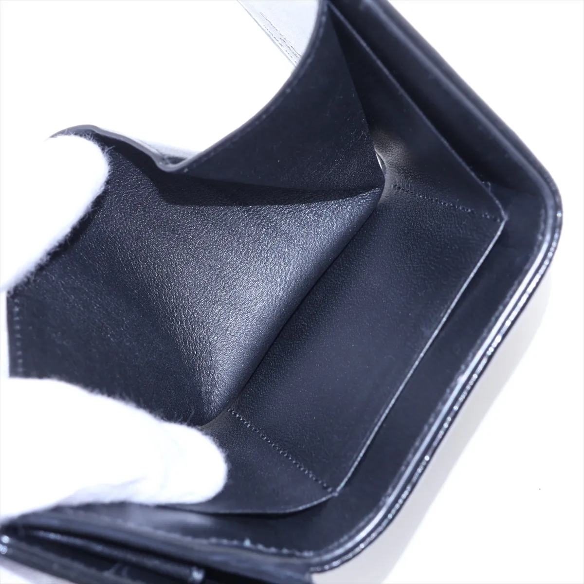Line Origami Tiny Wallet Leather Compact Wallet Black BND872857 — view 5