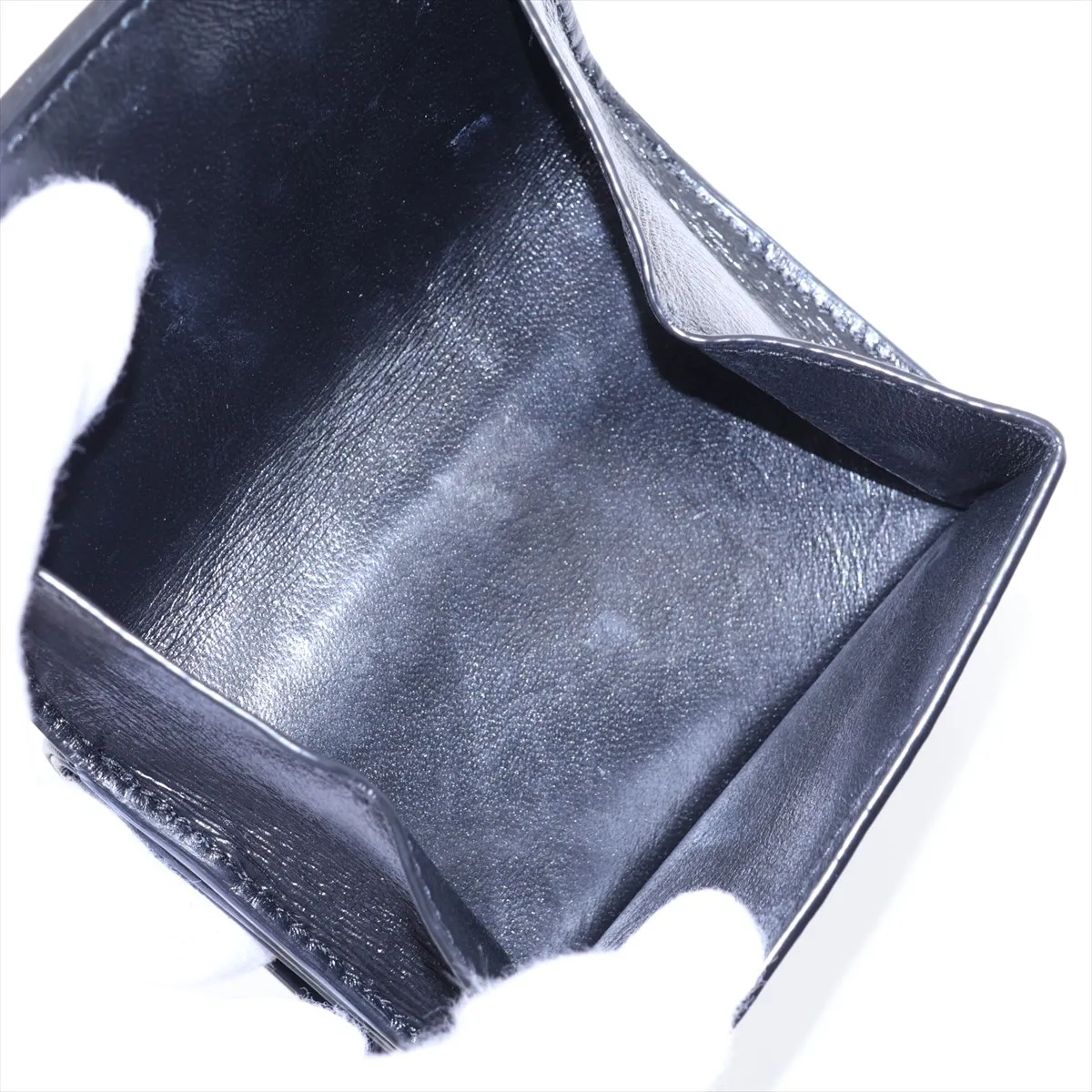 Line Origami Tiny Wallet Leather Compact Wallet Black BND872857 — view 6