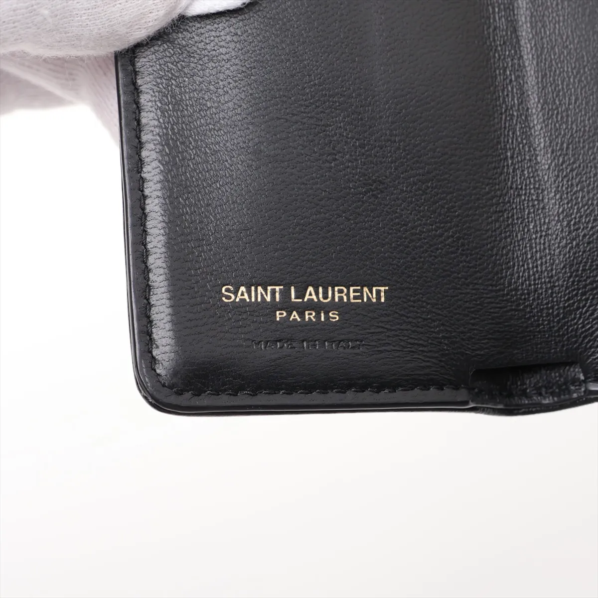 Line Origami Tiny Wallet Leather Compact Wallet Black BND872857 — view 7