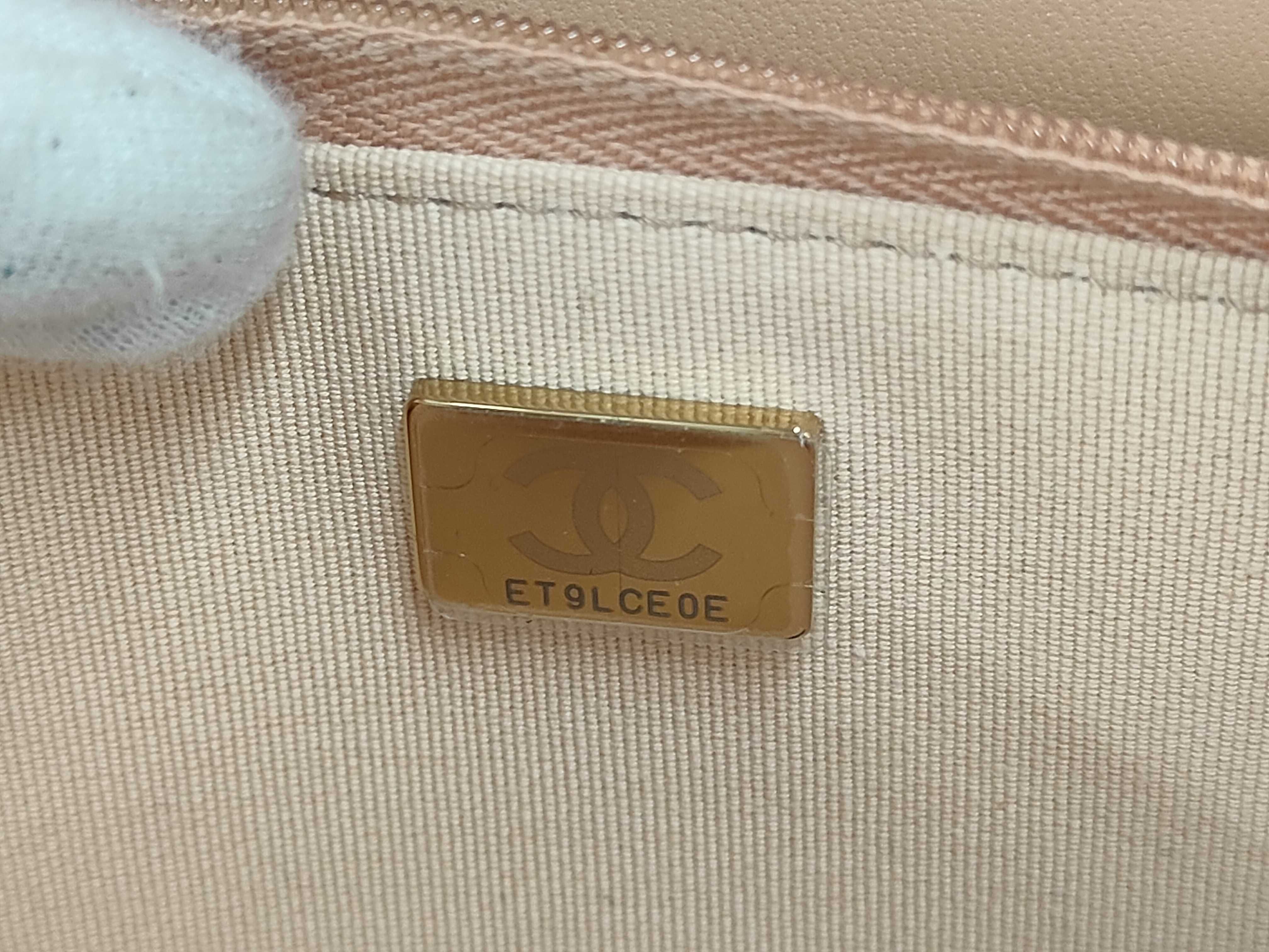 Matelassé Chain Wallet, Beige Lambskin, Gold Hardware, Shoulder Bag — view 13