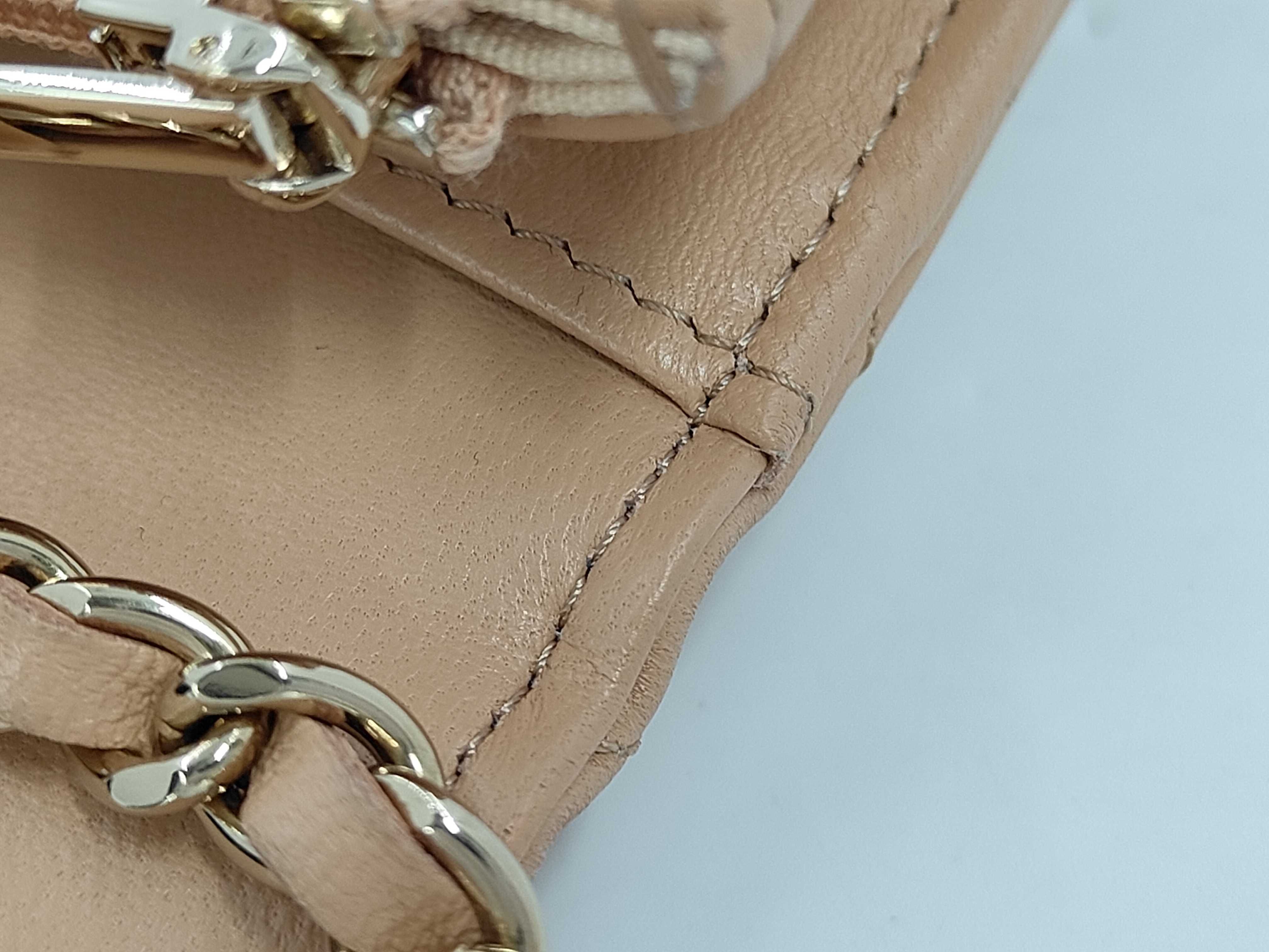 Matelassé Chain Wallet, Beige Lambskin, Gold Hardware, Shoulder Bag — view 9
