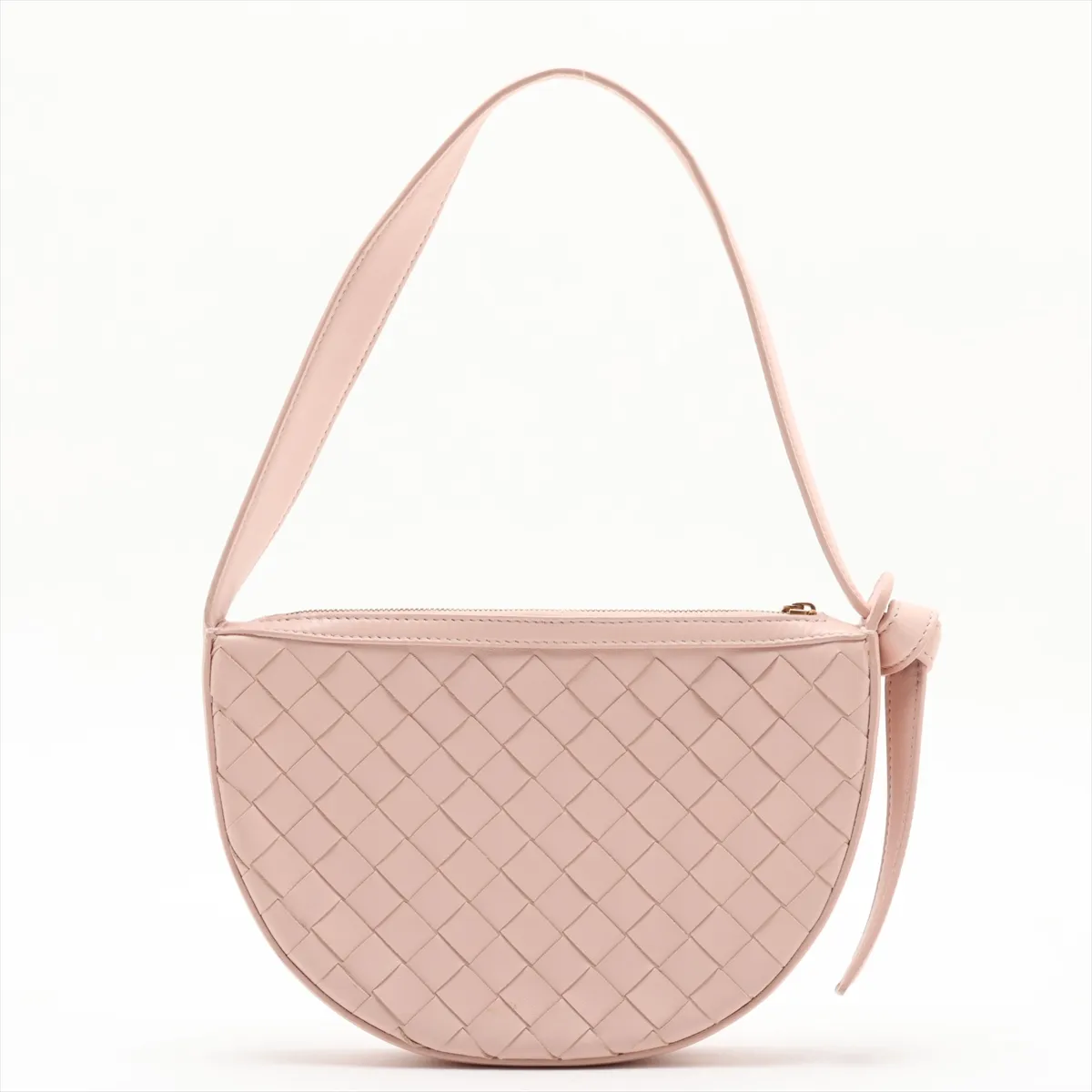 Intrecciato Leather Shoulder Bag, Pink — view 2