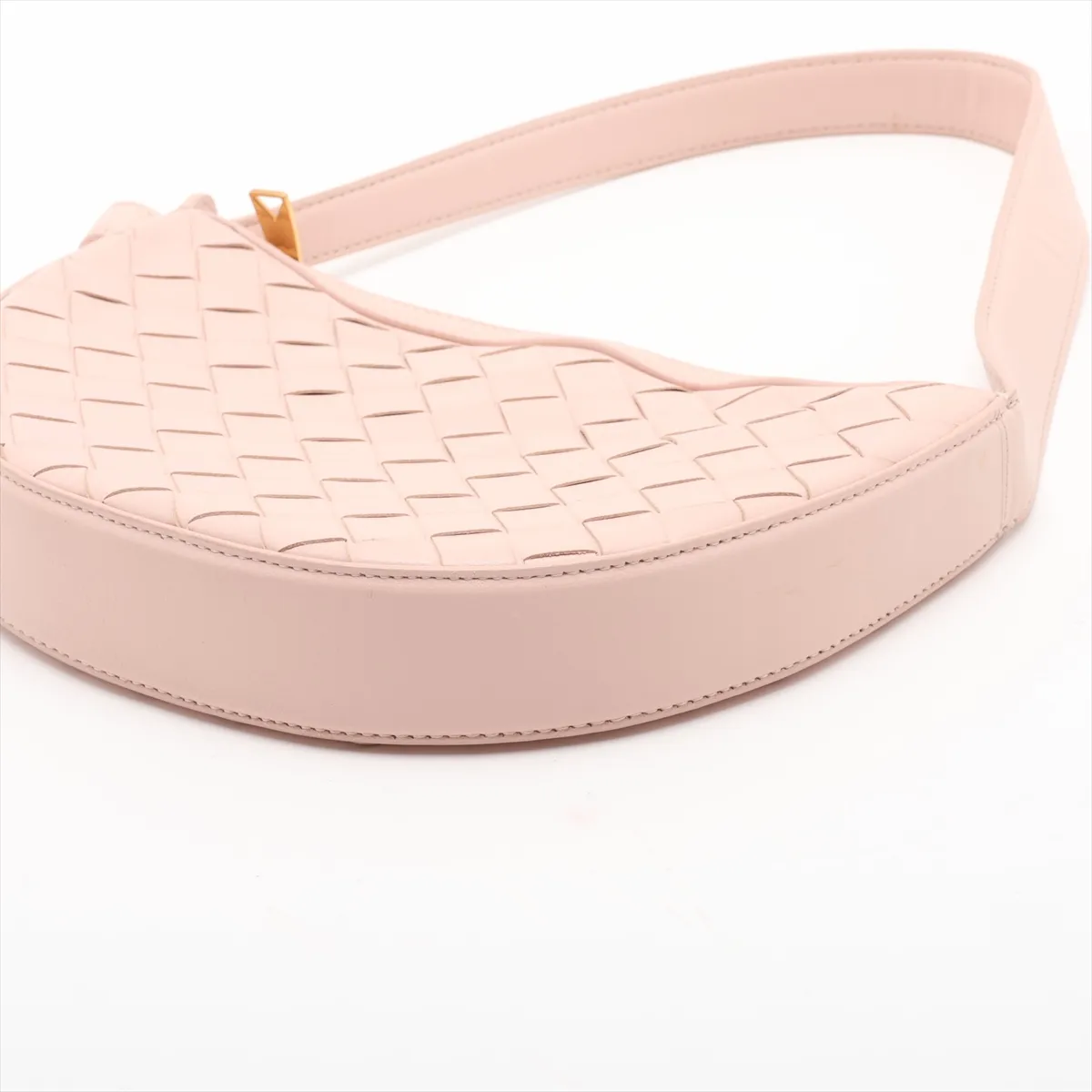 Intrecciato Leather Shoulder Bag, Pink — view 3