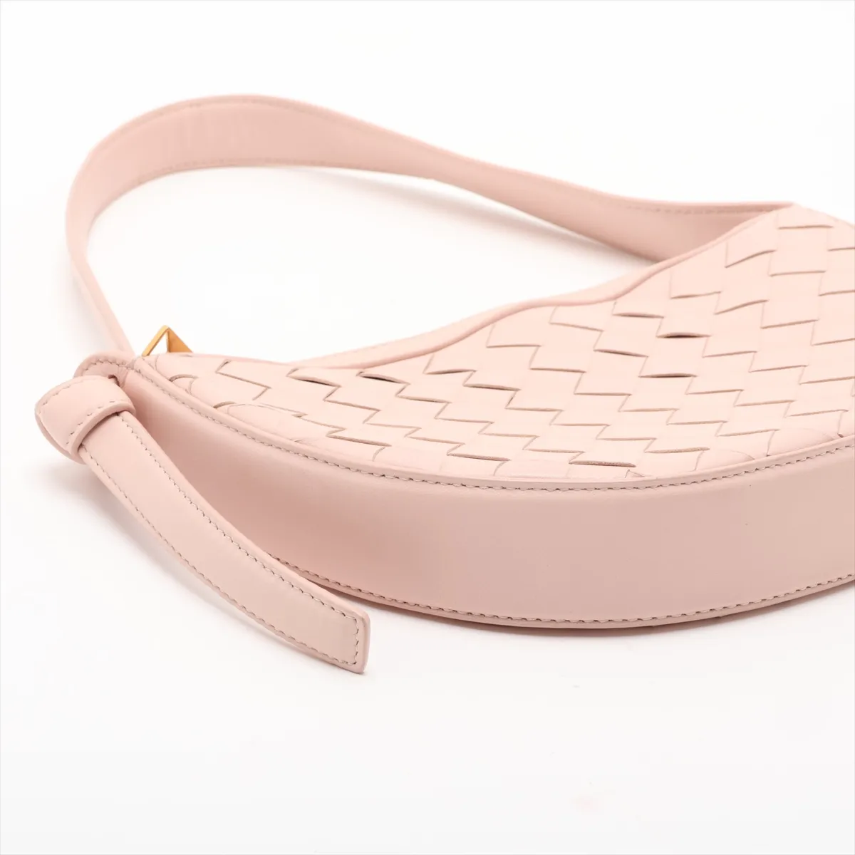 Intrecciato Leather Shoulder Bag, Pink — view 4