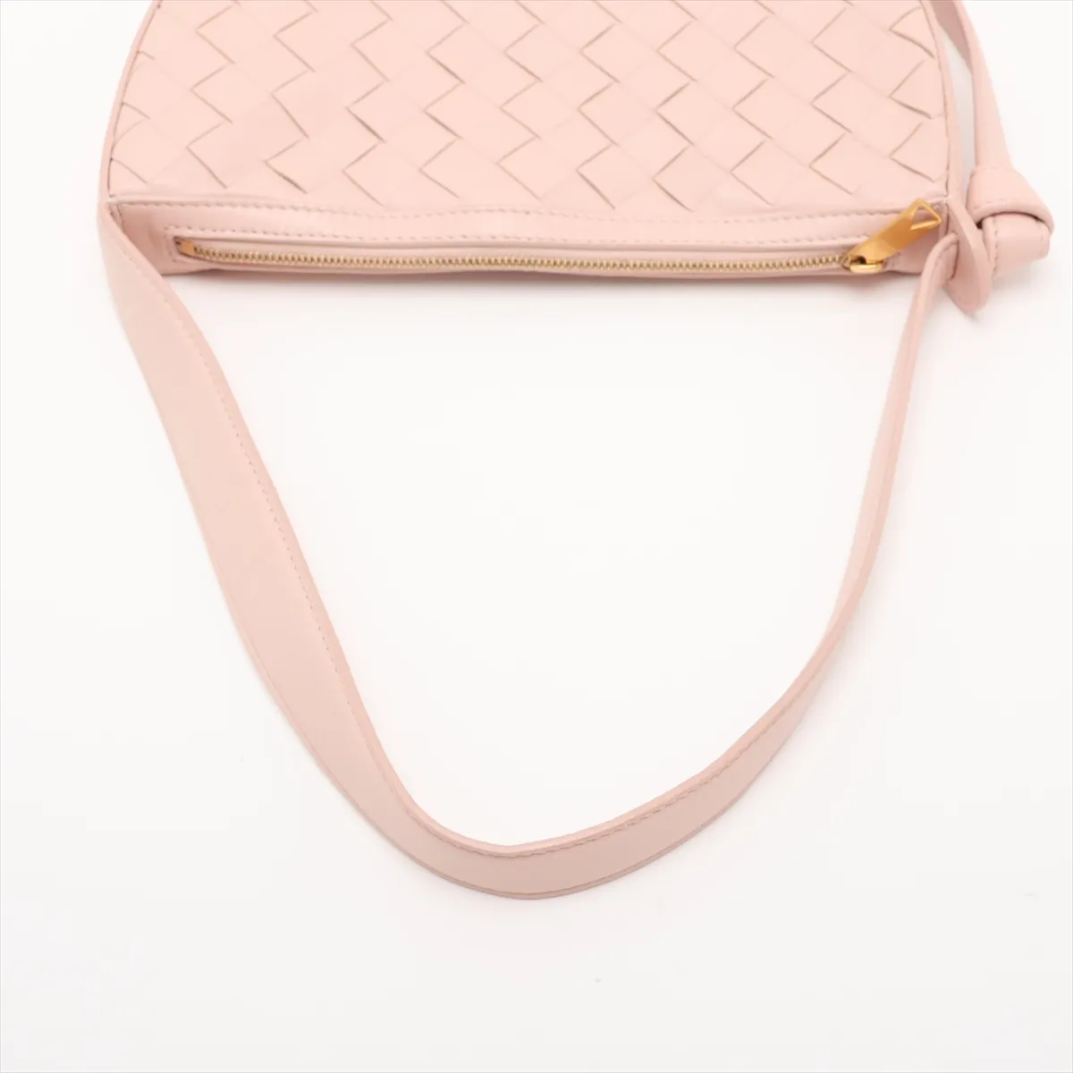 Intrecciato Leather Shoulder Bag, Pink — view 5
