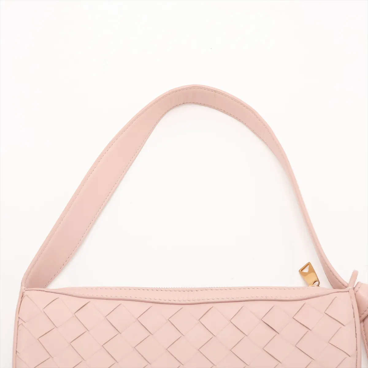 Intrecciato Leather Shoulder Bag, Pink — view 6