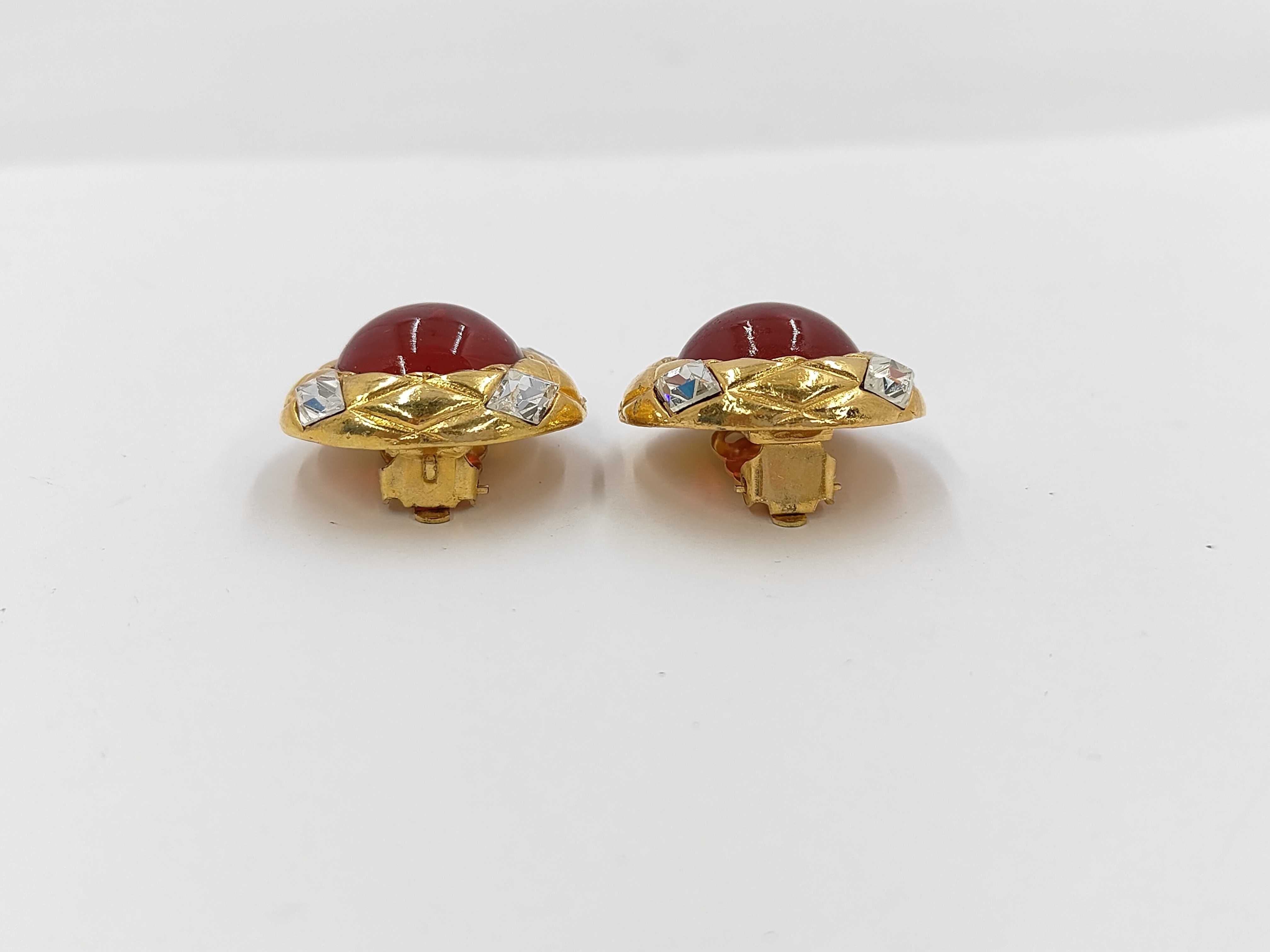 brand jewelry earrings with red stones. — view 4
