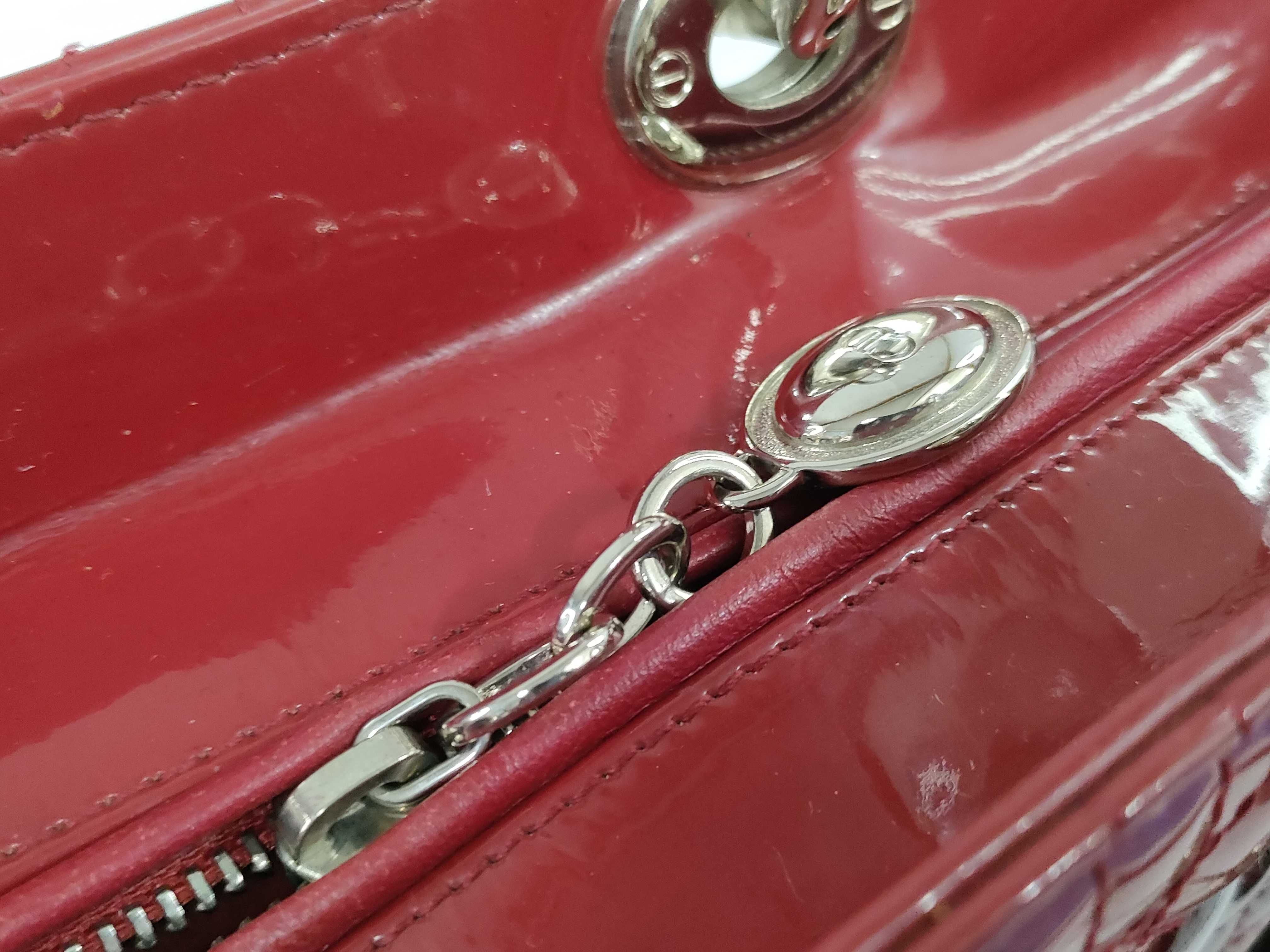 Lady Dior Lady Handbag Patent Leather Red Handbag — view 13