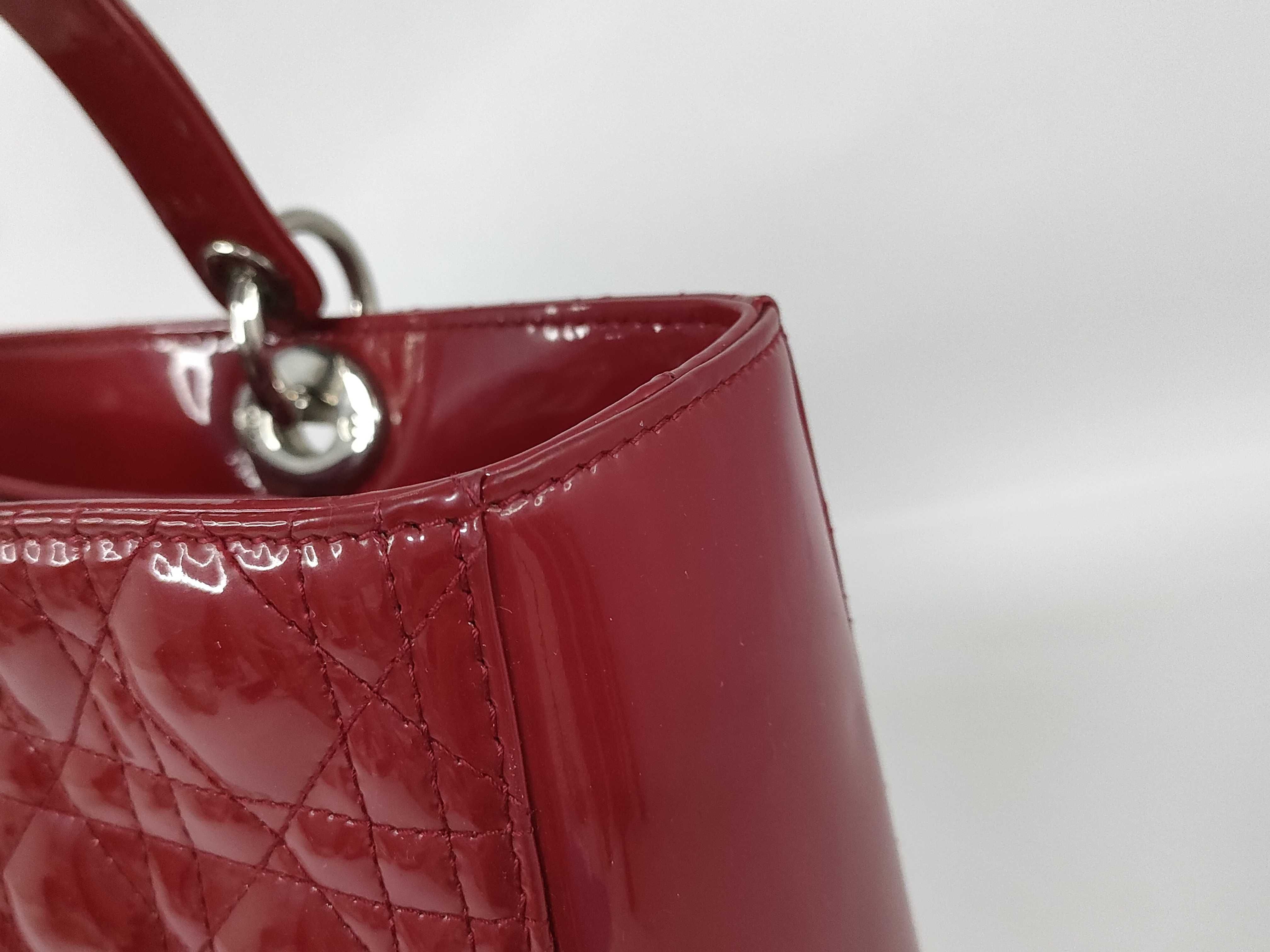 Lady Dior Lady Handbag Patent Leather Red Handbag — view 15