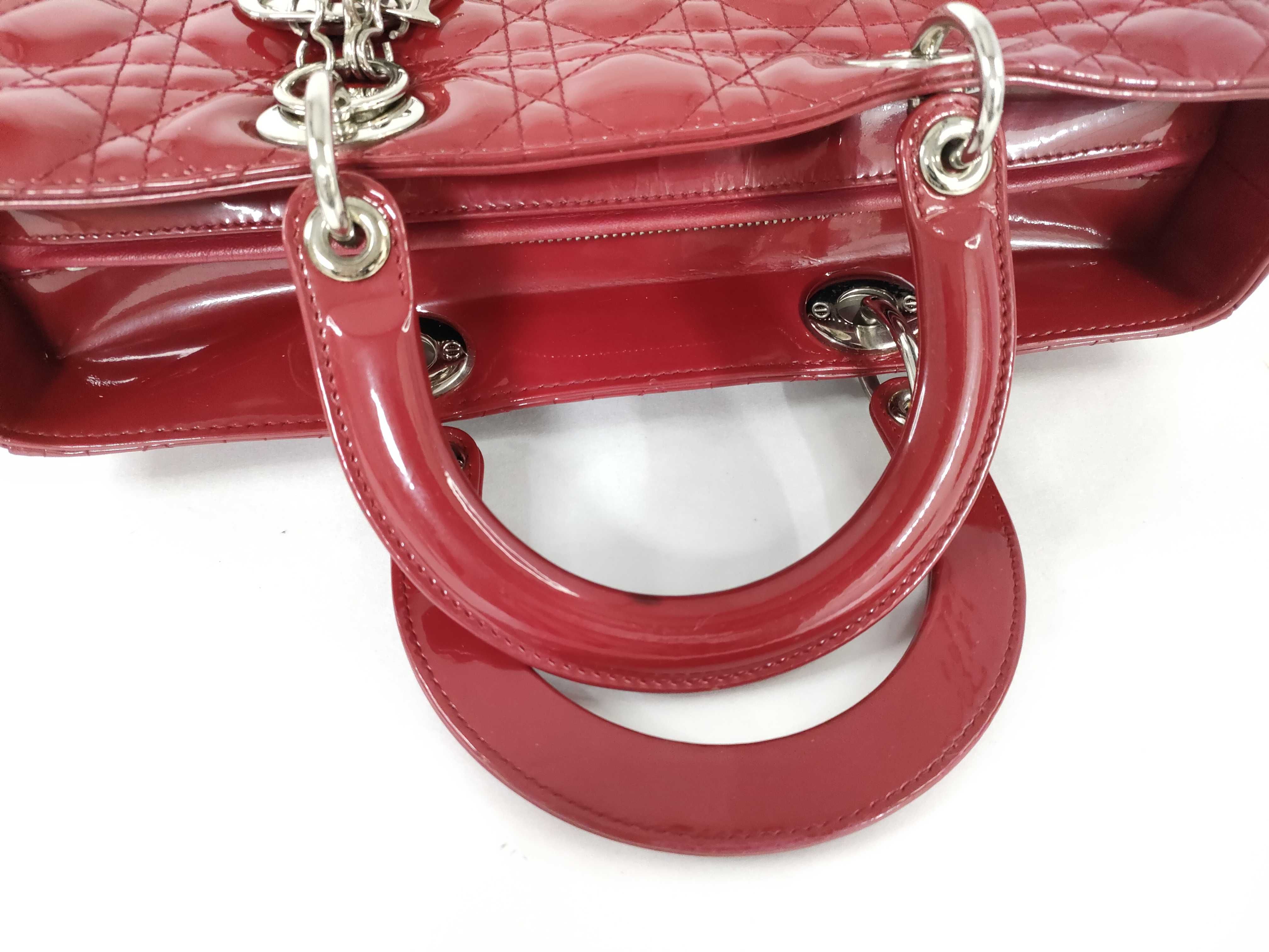 Lady Dior Lady Handbag Patent Leather Red Handbag — view 3